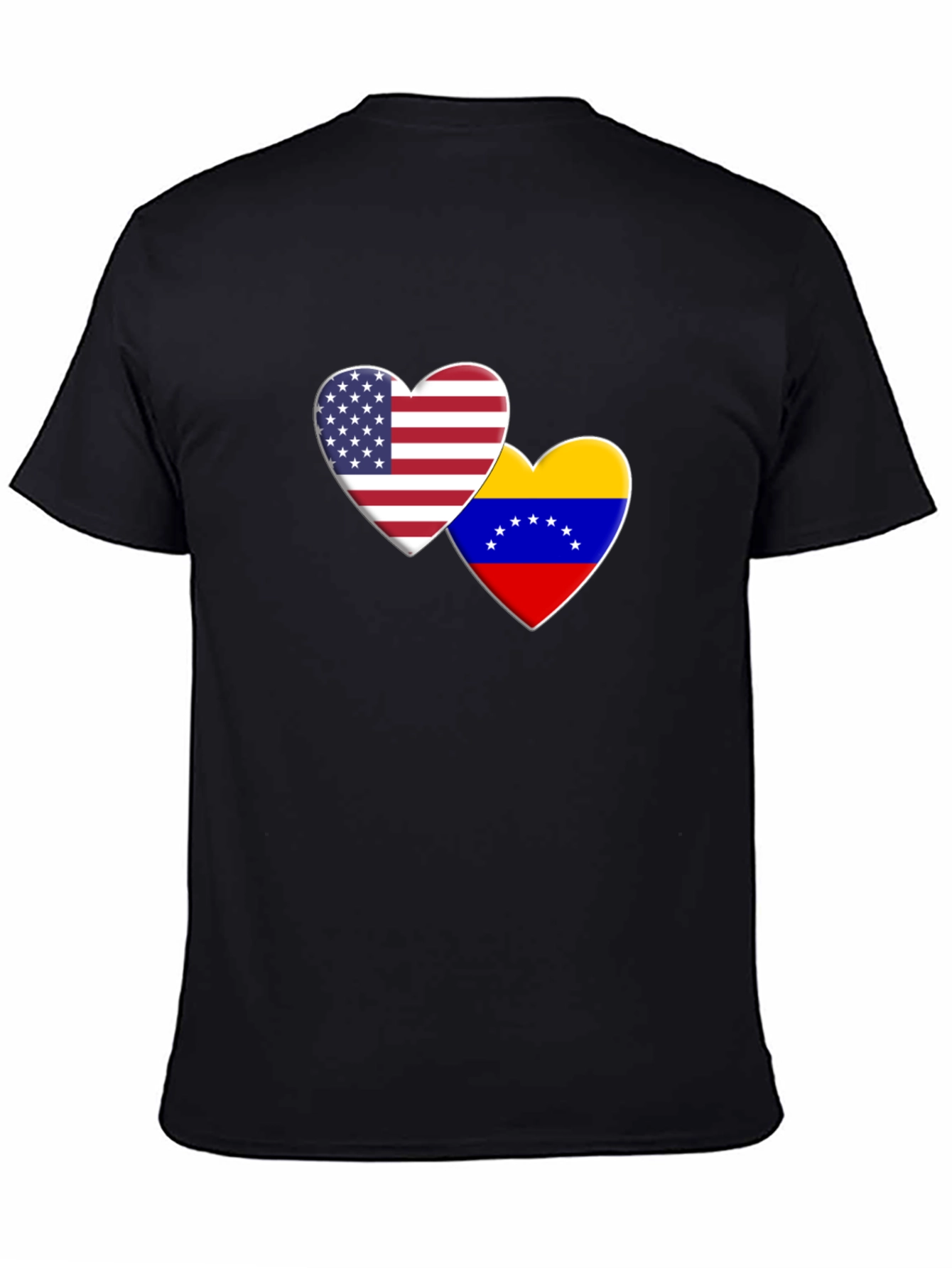 USA Venezuela Heart Flag Graphic T-Shirt
