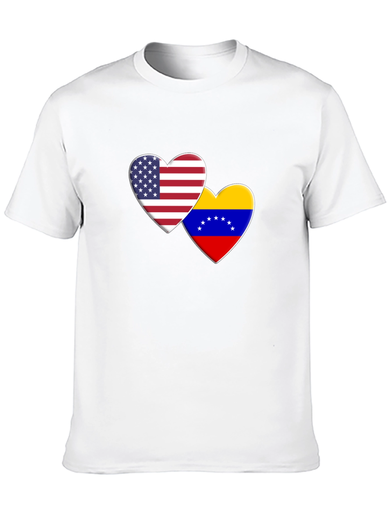USA Venezuela Heart Flag Graphic T-Shirt