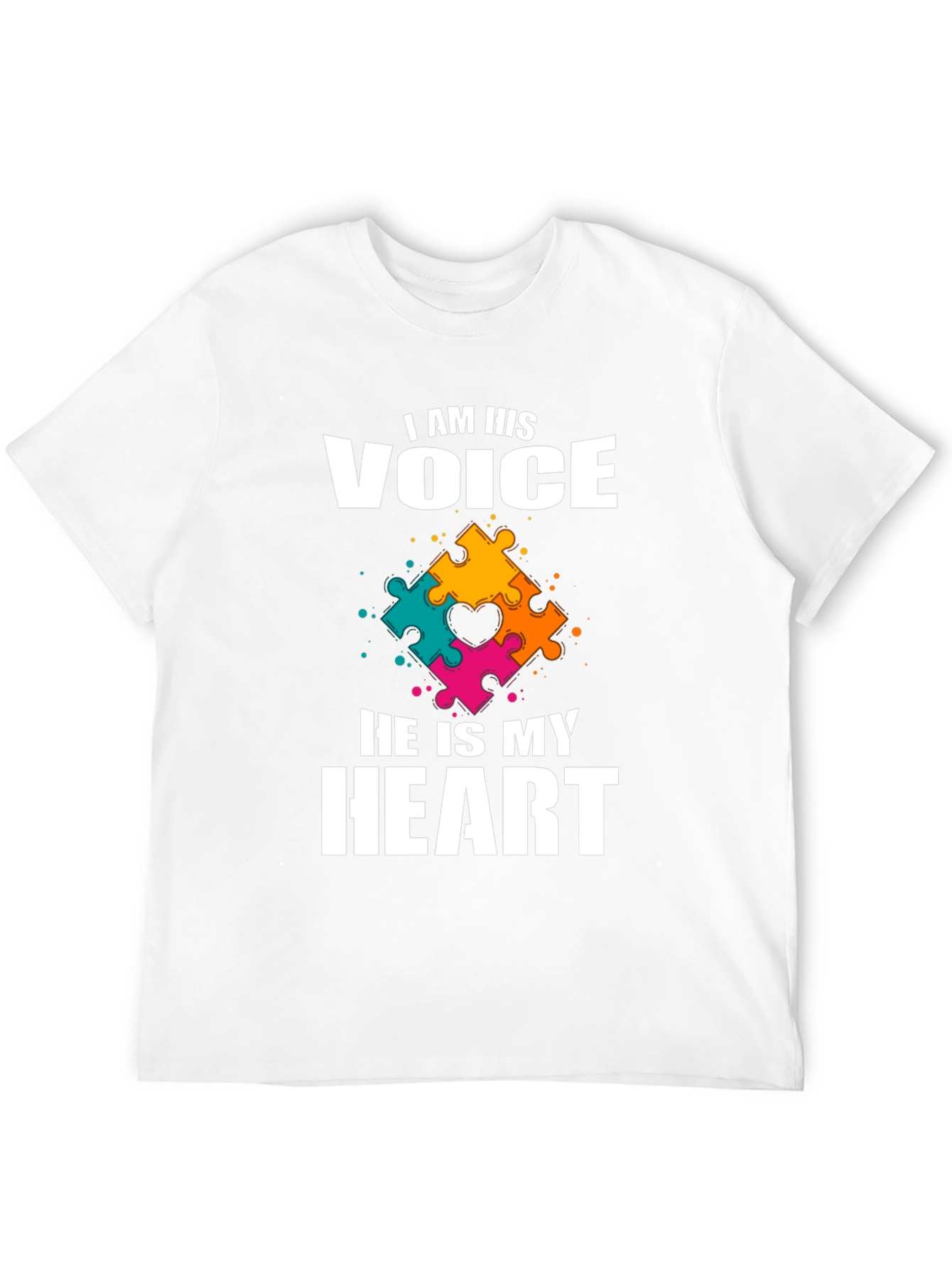 Autism Awareness T-Shirt: Voice and Heart Puzzle Piece Design
