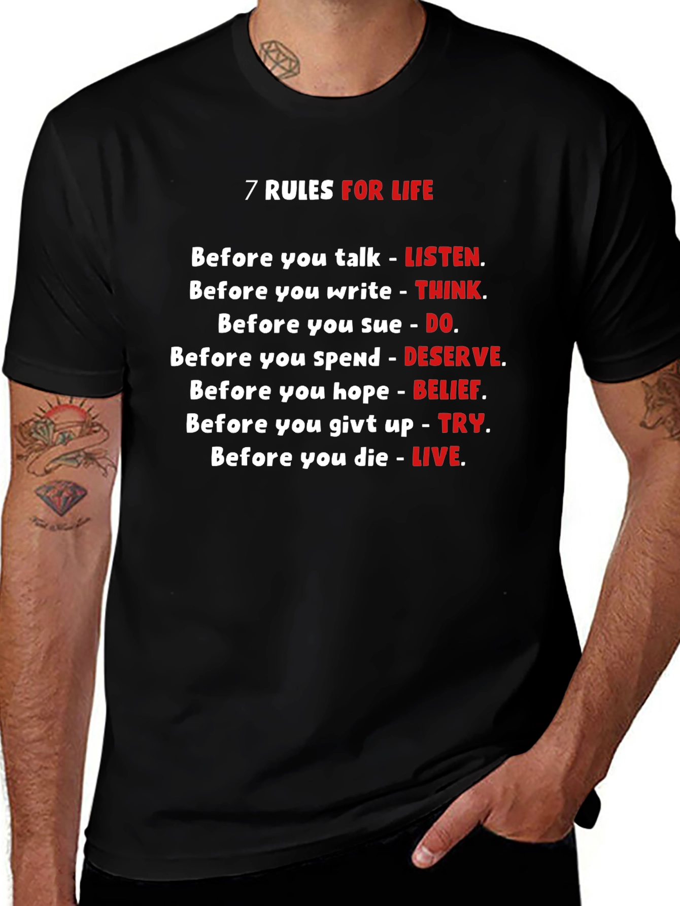 7 Rules For Life Graphic T-Shirt