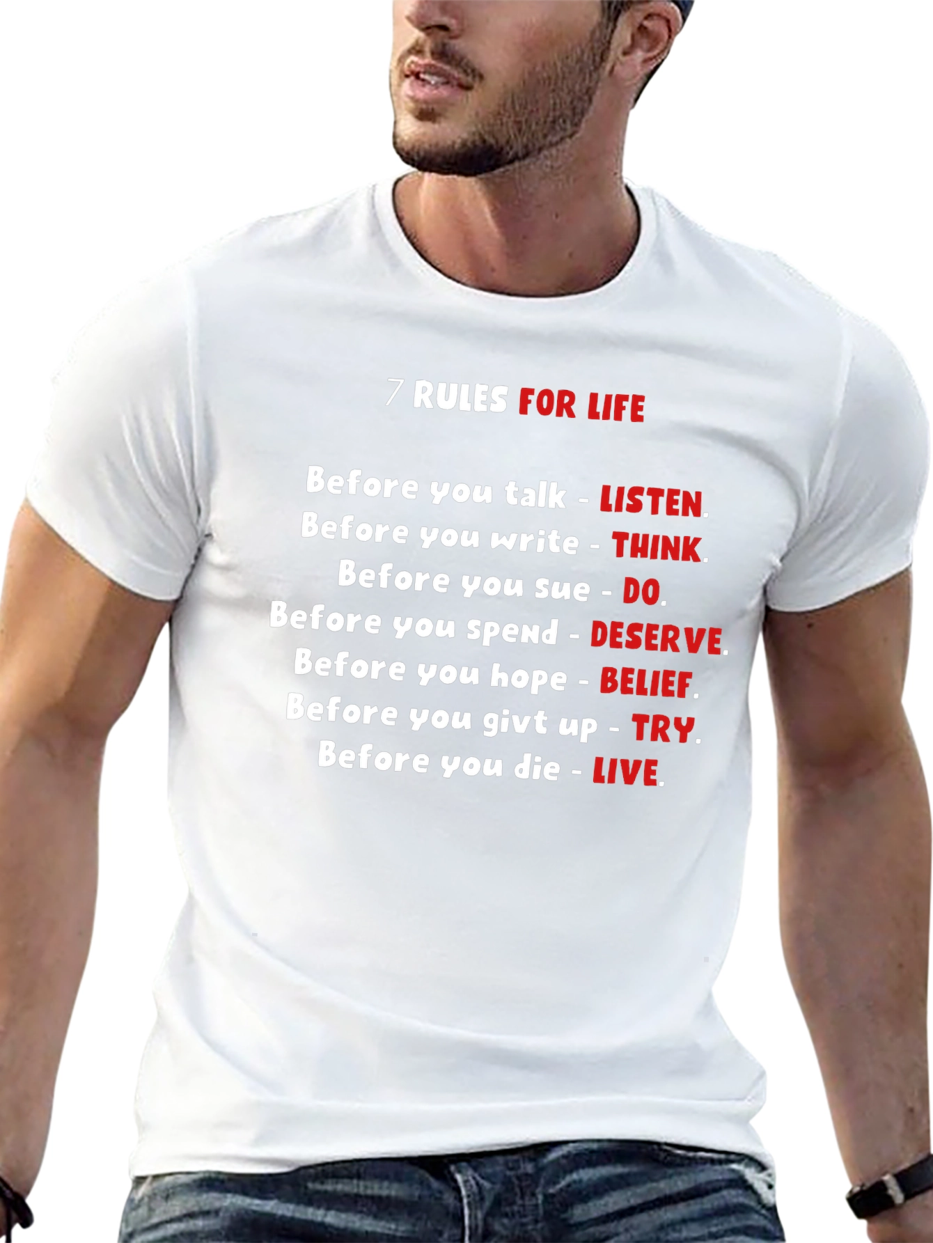 7 Rules For Life Graphic T-Shirt