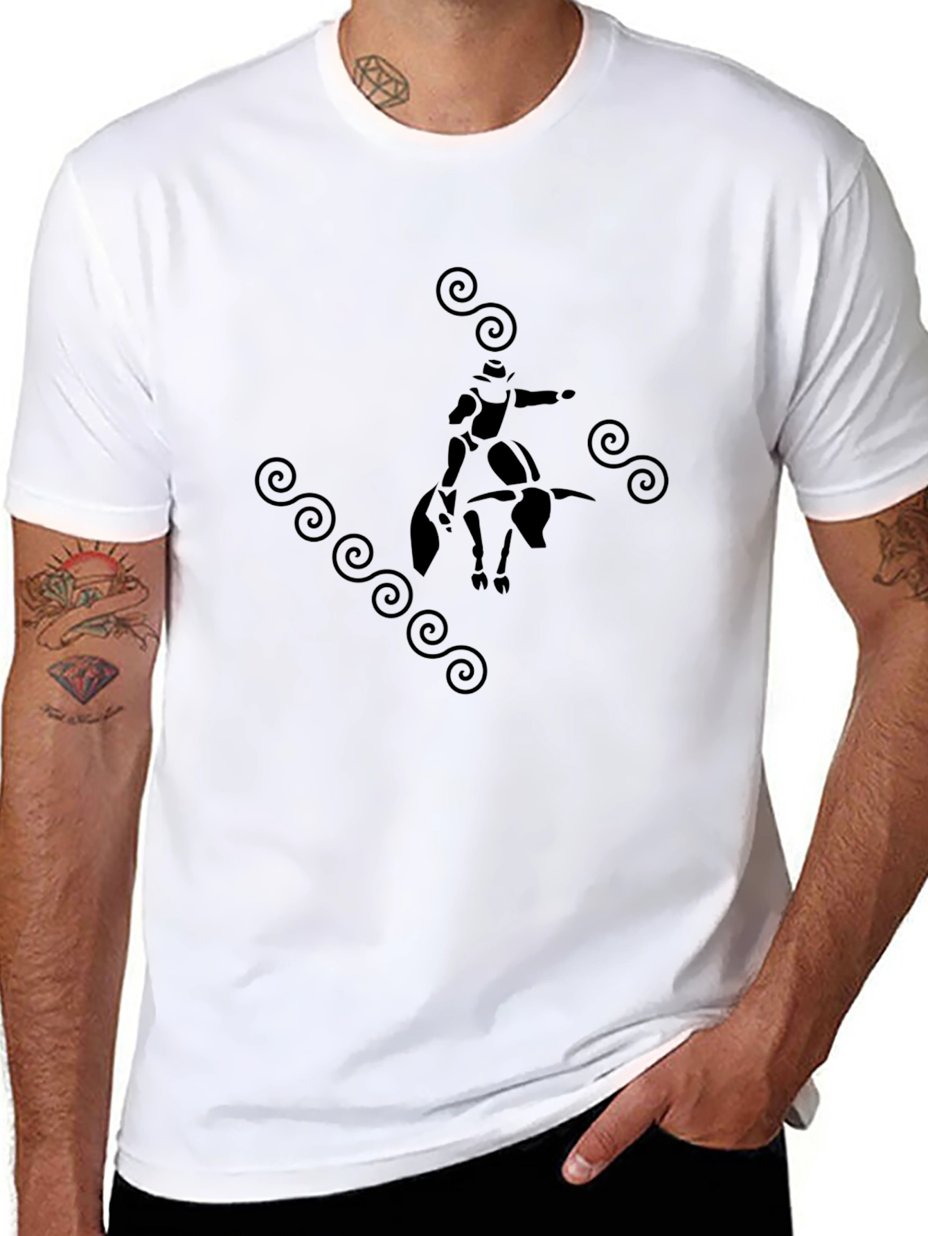 Rodeo Graphic Tee - Black Cotton T-Shirt