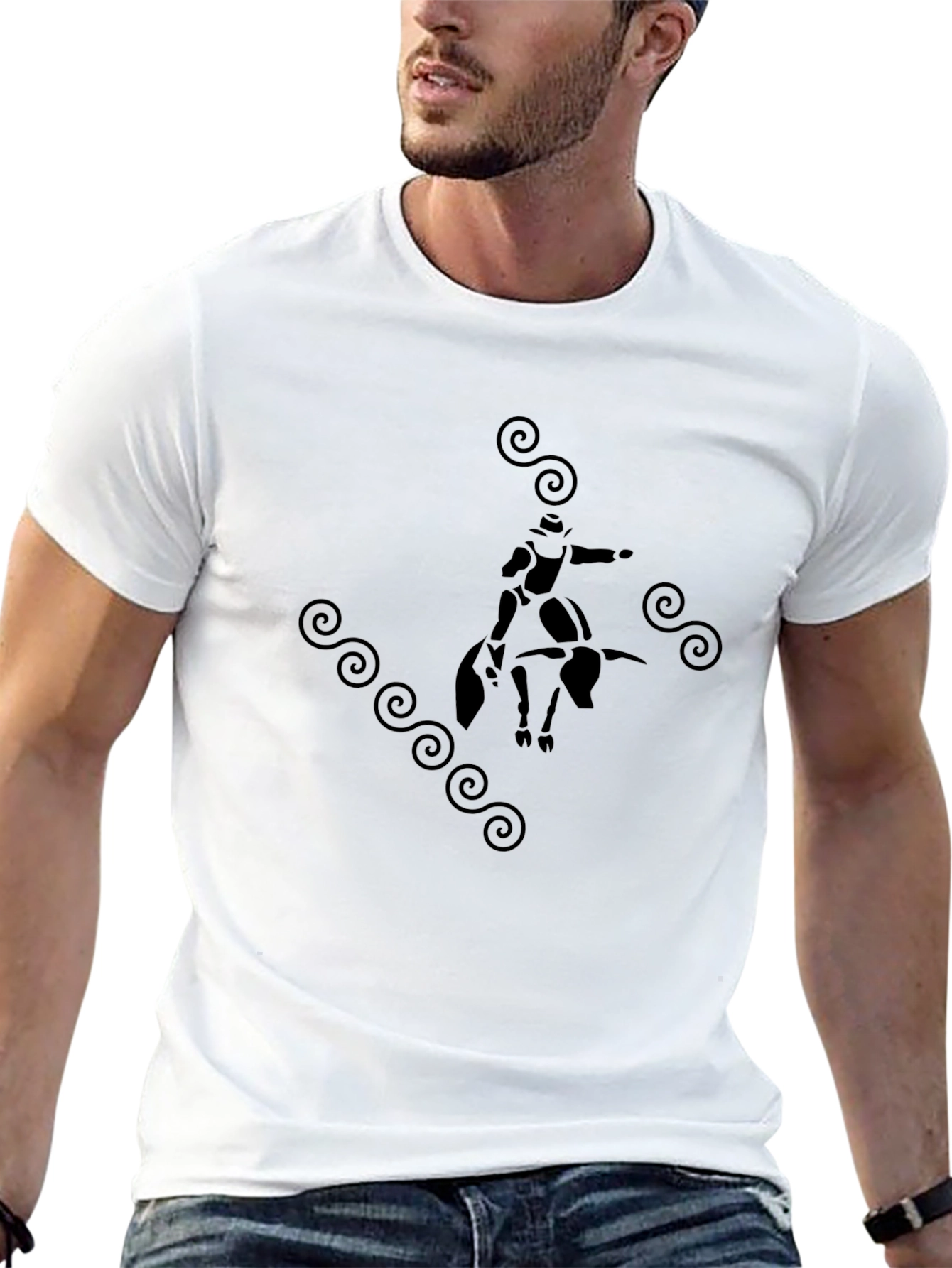 Rodeo Graphic Tee - Black Cotton T-Shirt