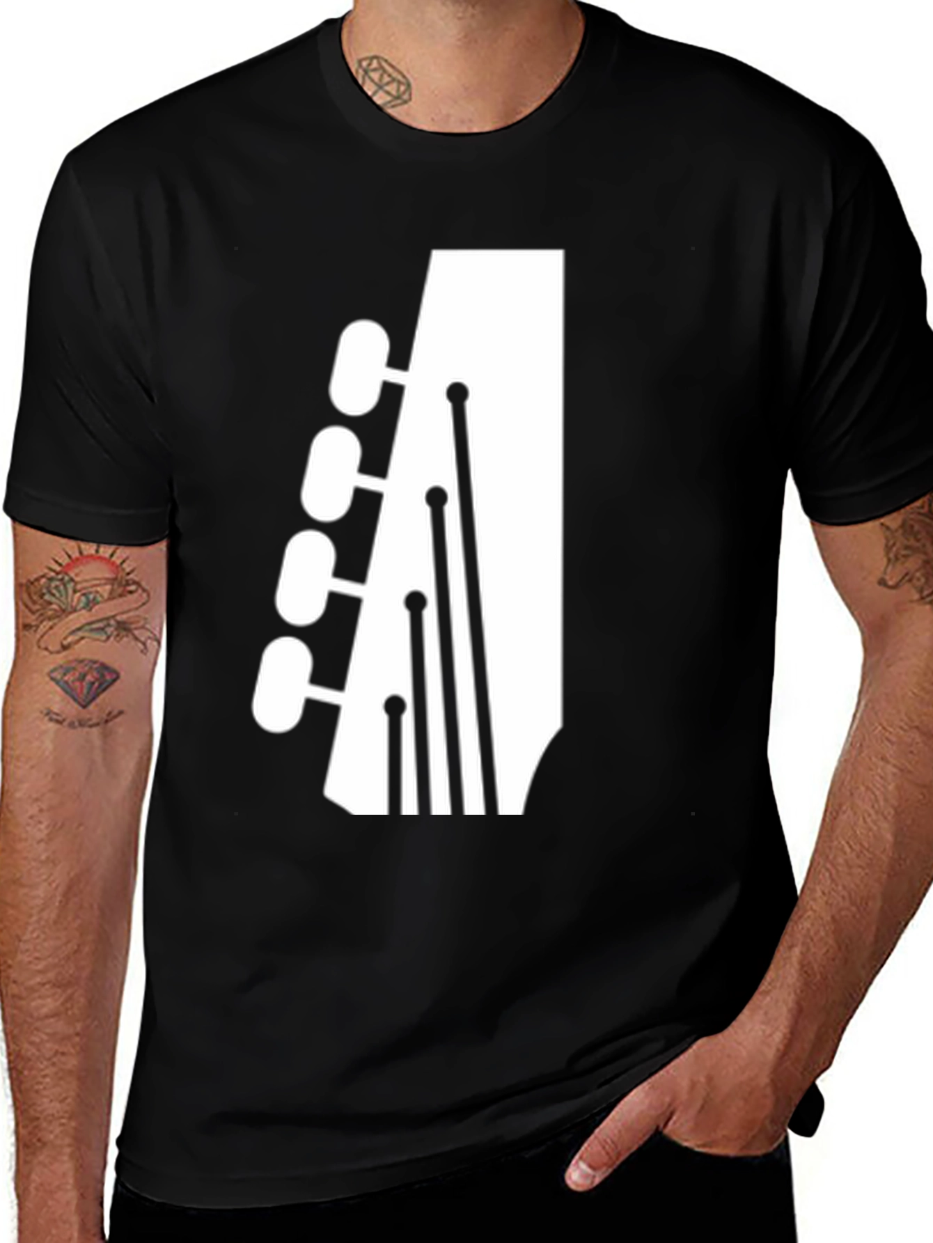 Guitar Headstock Graphic T-Shirt - Music Lover Tee