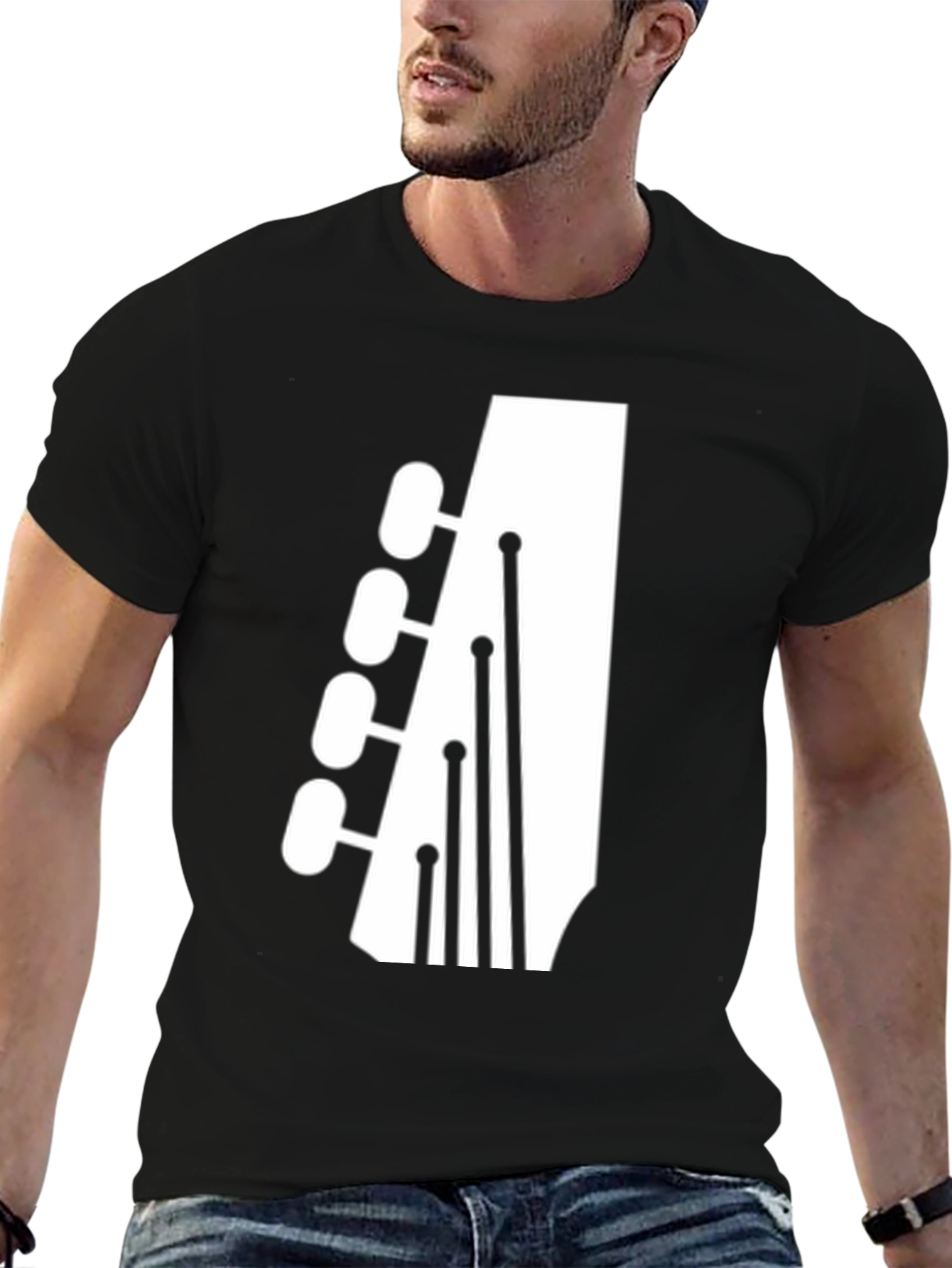 Guitar Headstock Graphic T-Shirt - Music Lover Tee
