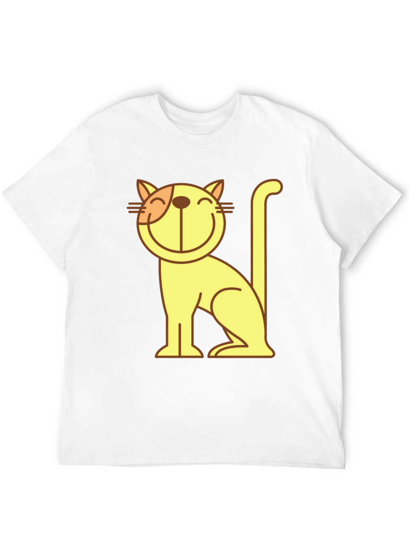 Smiling Cartoon Cat Graphic T-Shirt
