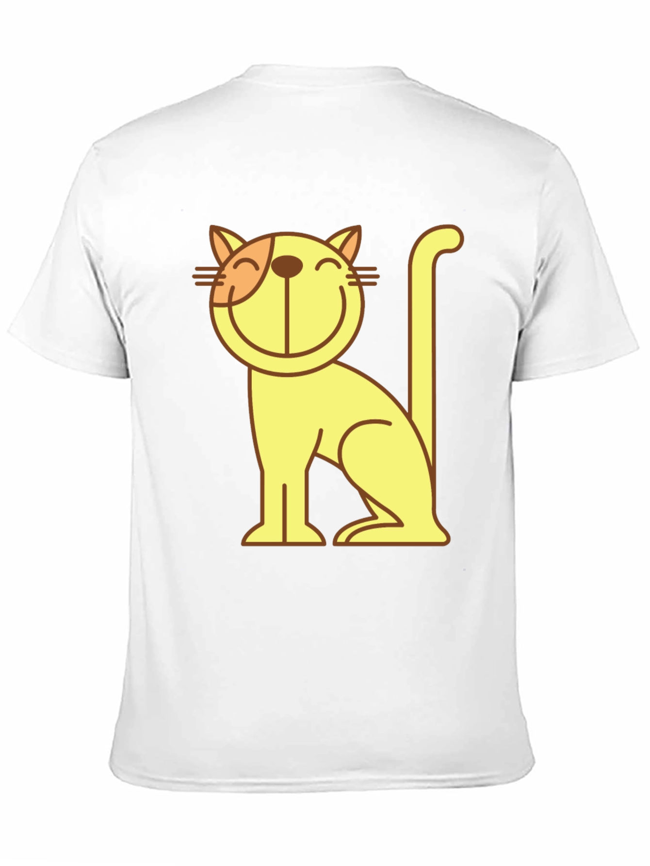 Smiling Cartoon Cat Graphic T-Shirt