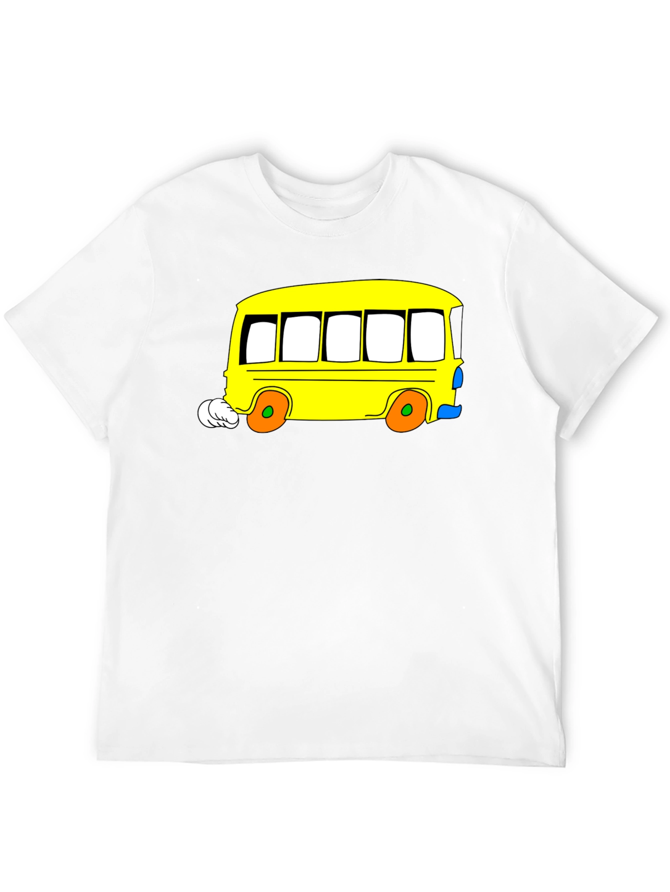 Cartoon Bus Graphic Tee - Black