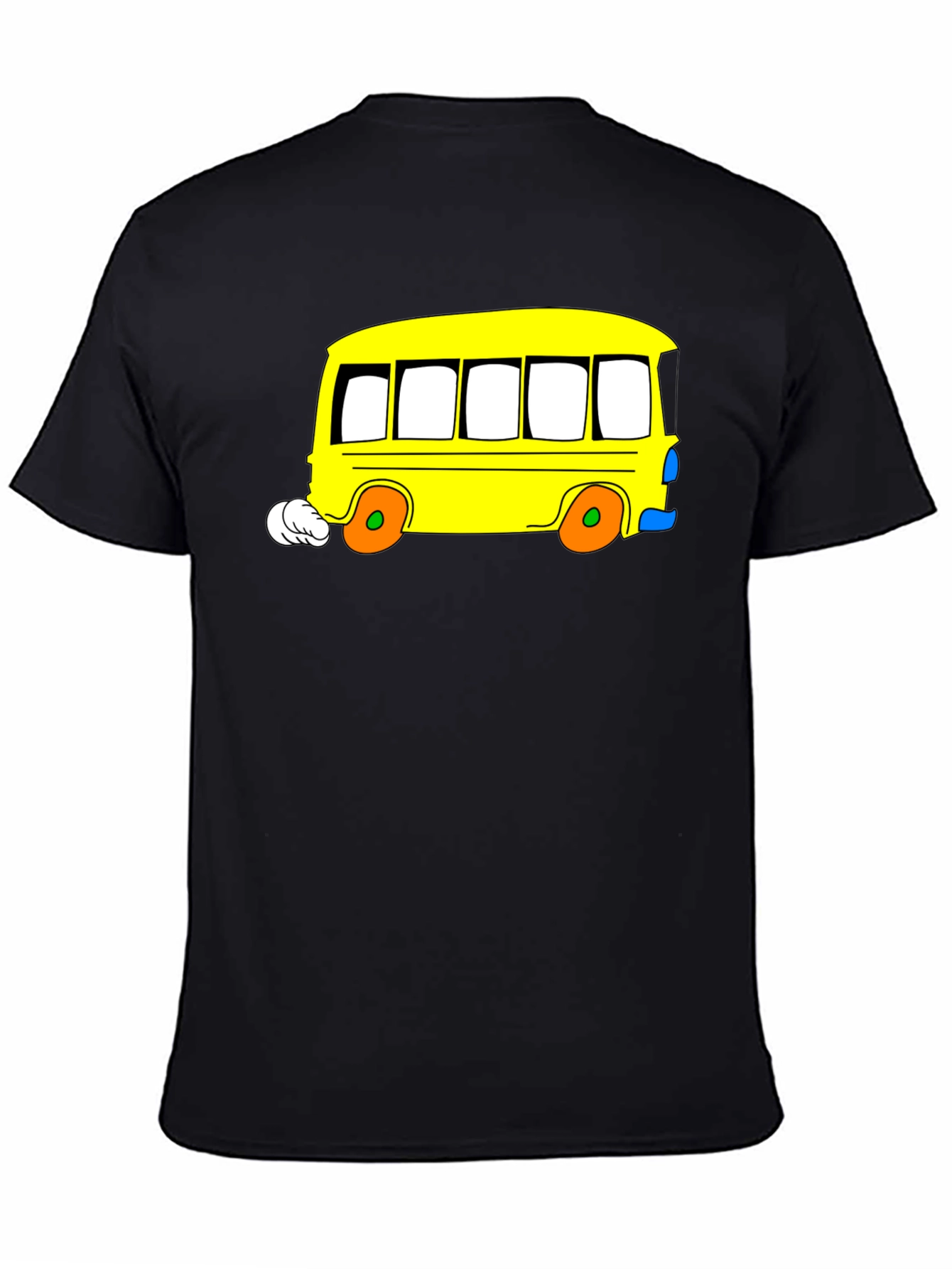 Cartoon Bus Graphic Tee - Black