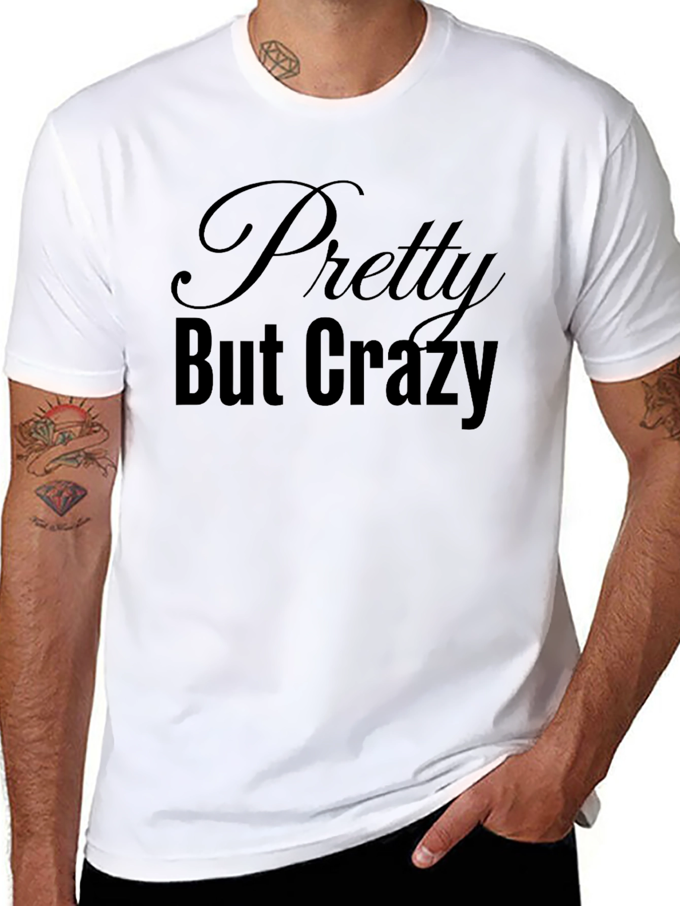Pretty But Crazy Graphic Tee - Black Unisex T-Shirt