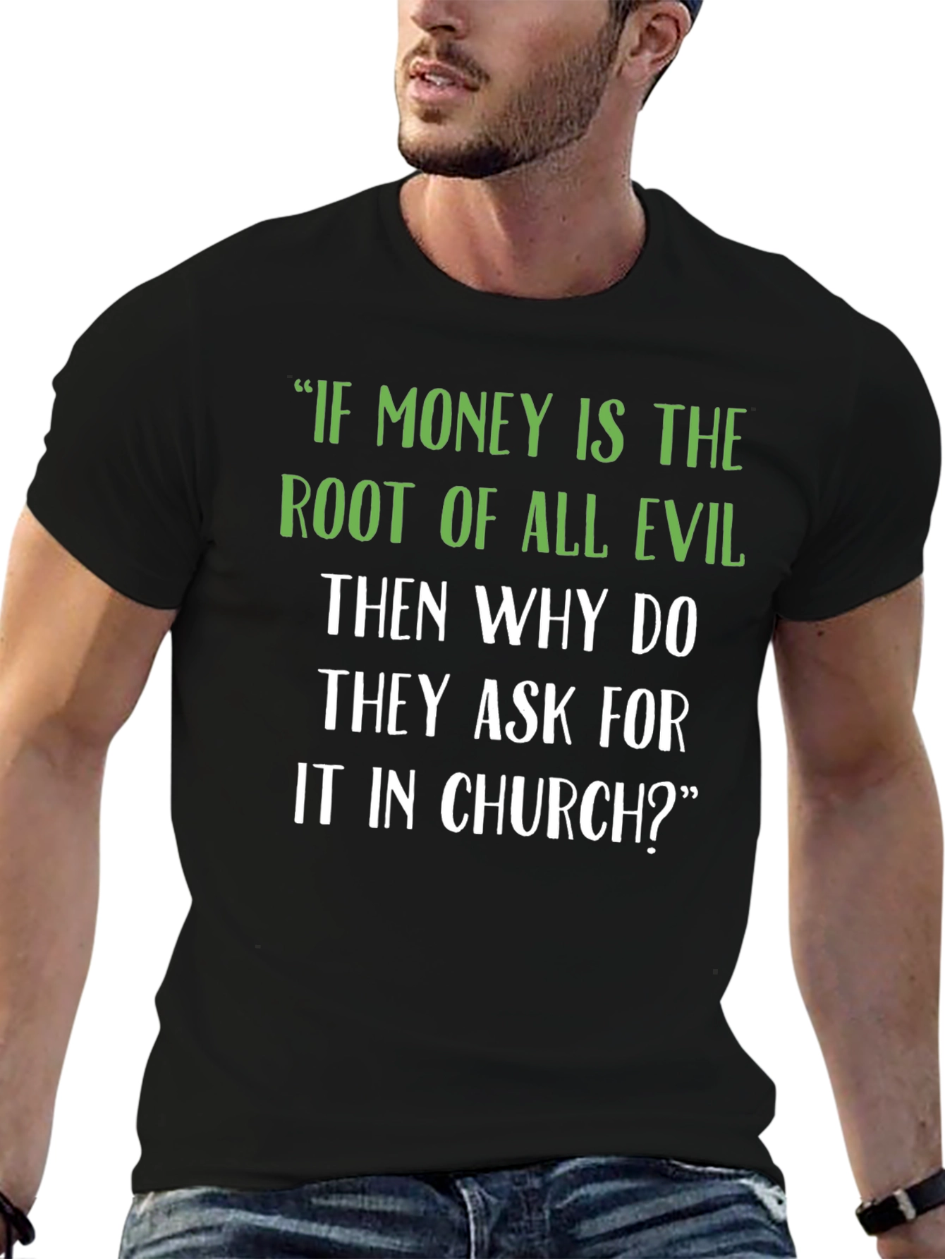 Funny Church Money Graphic T-Shirt