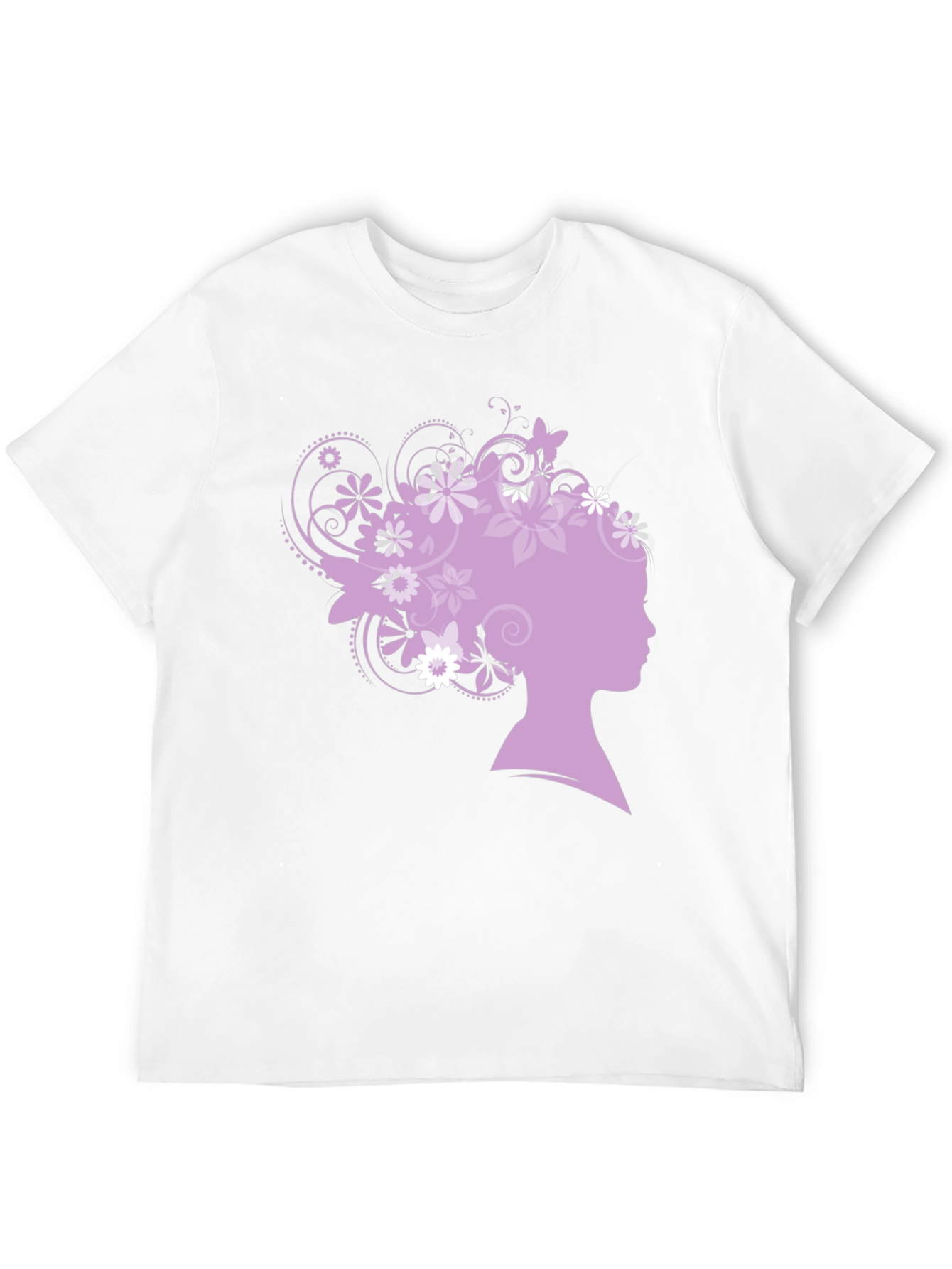 Floral Silhouette Graphic Tee - Black Cotton Blend