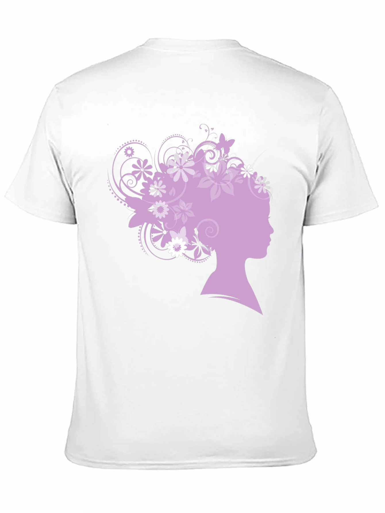Floral Silhouette Graphic Tee - Black Cotton Blend