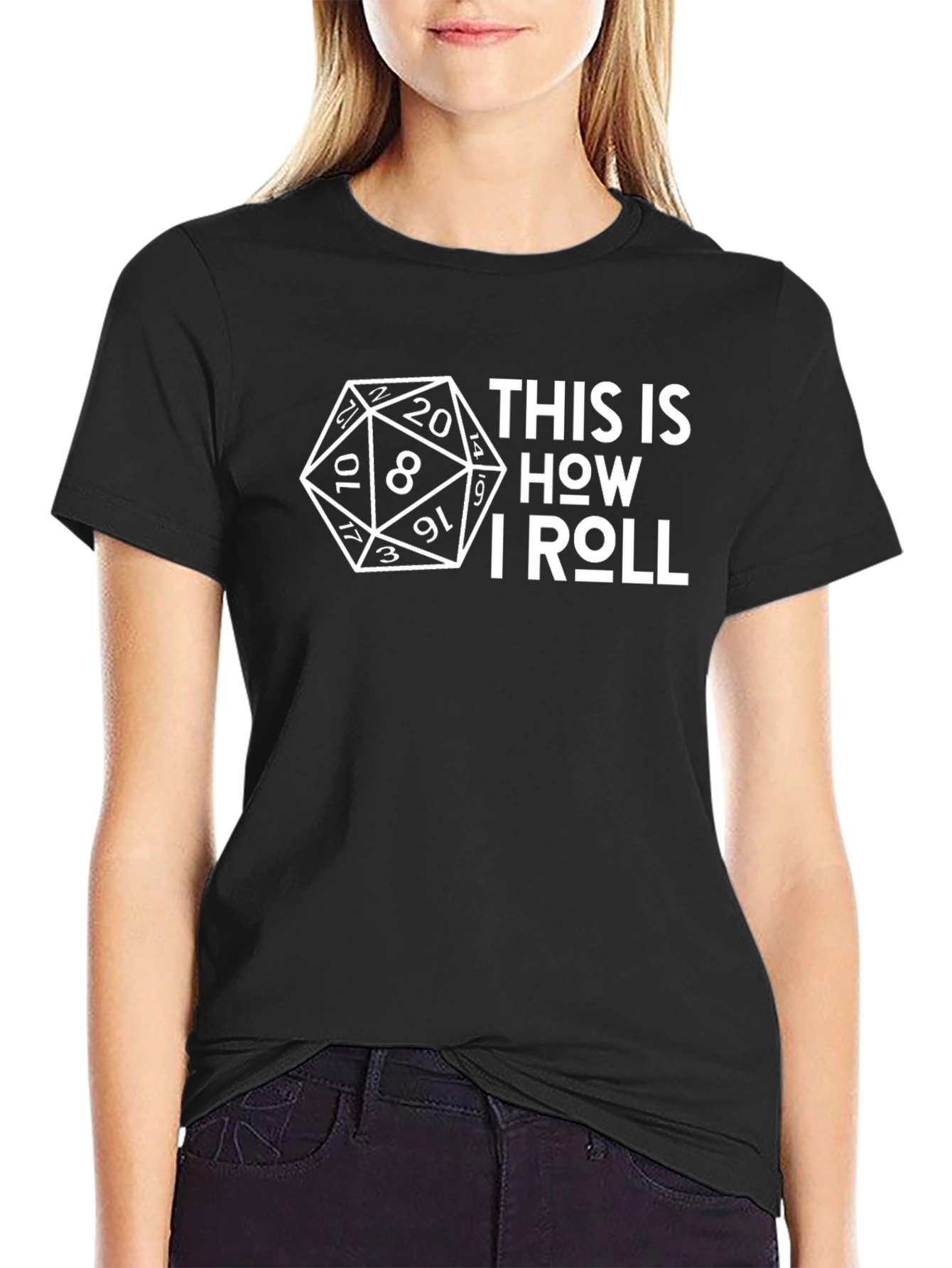 D20 This Is How I Roll T-Shirt - Black