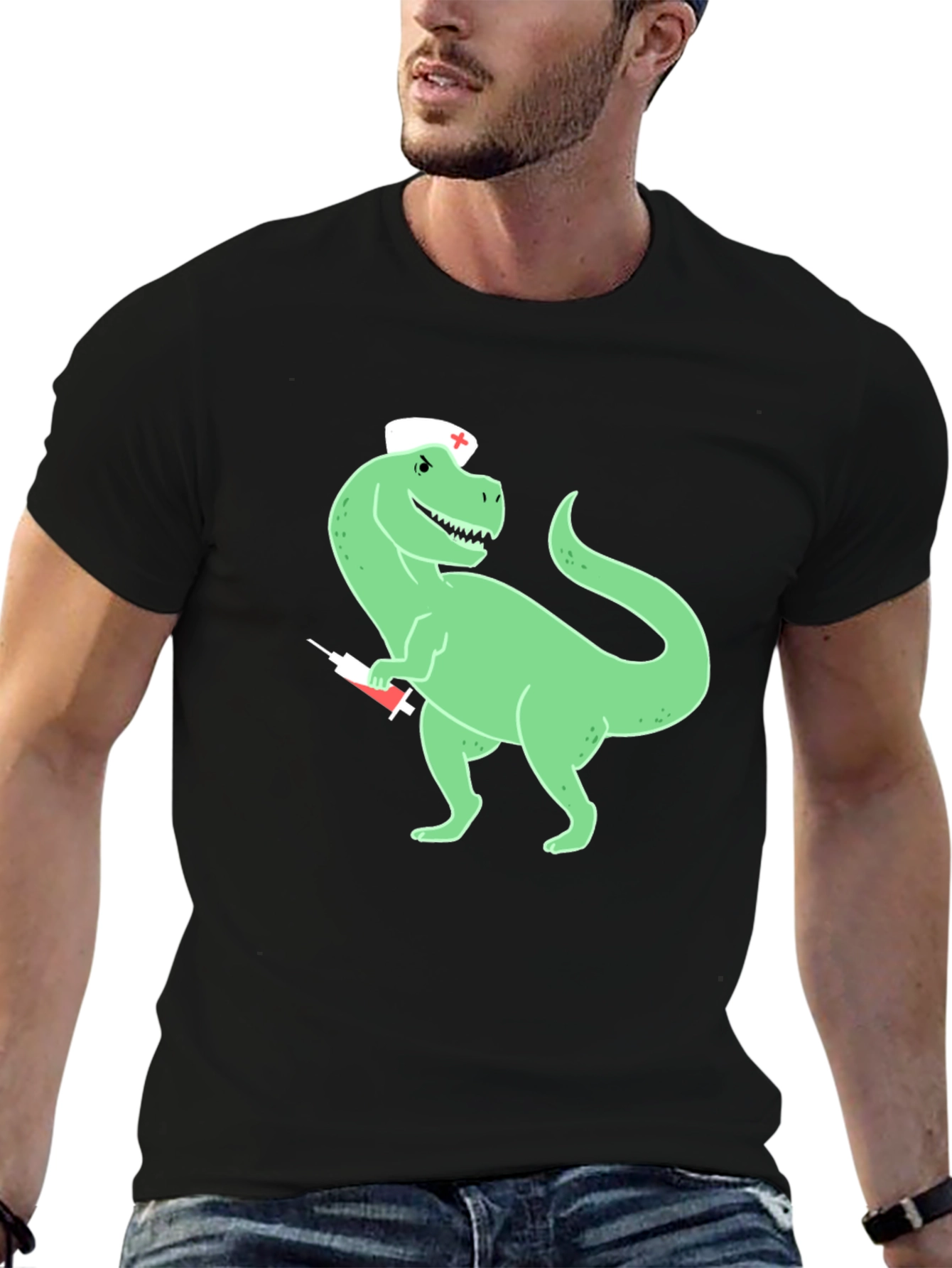 Dinosaur Nurse T-Shirt - Quirky Graphic Tee
