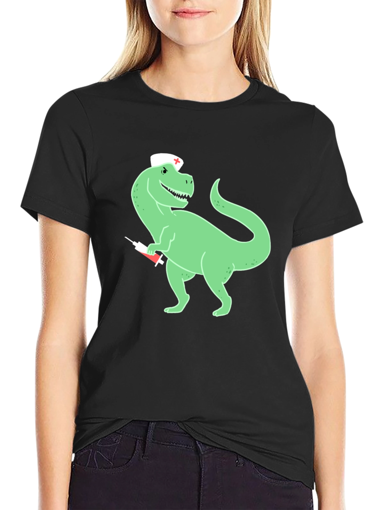 Dinosaur Nurse T-Shirt - Quirky Graphic Tee