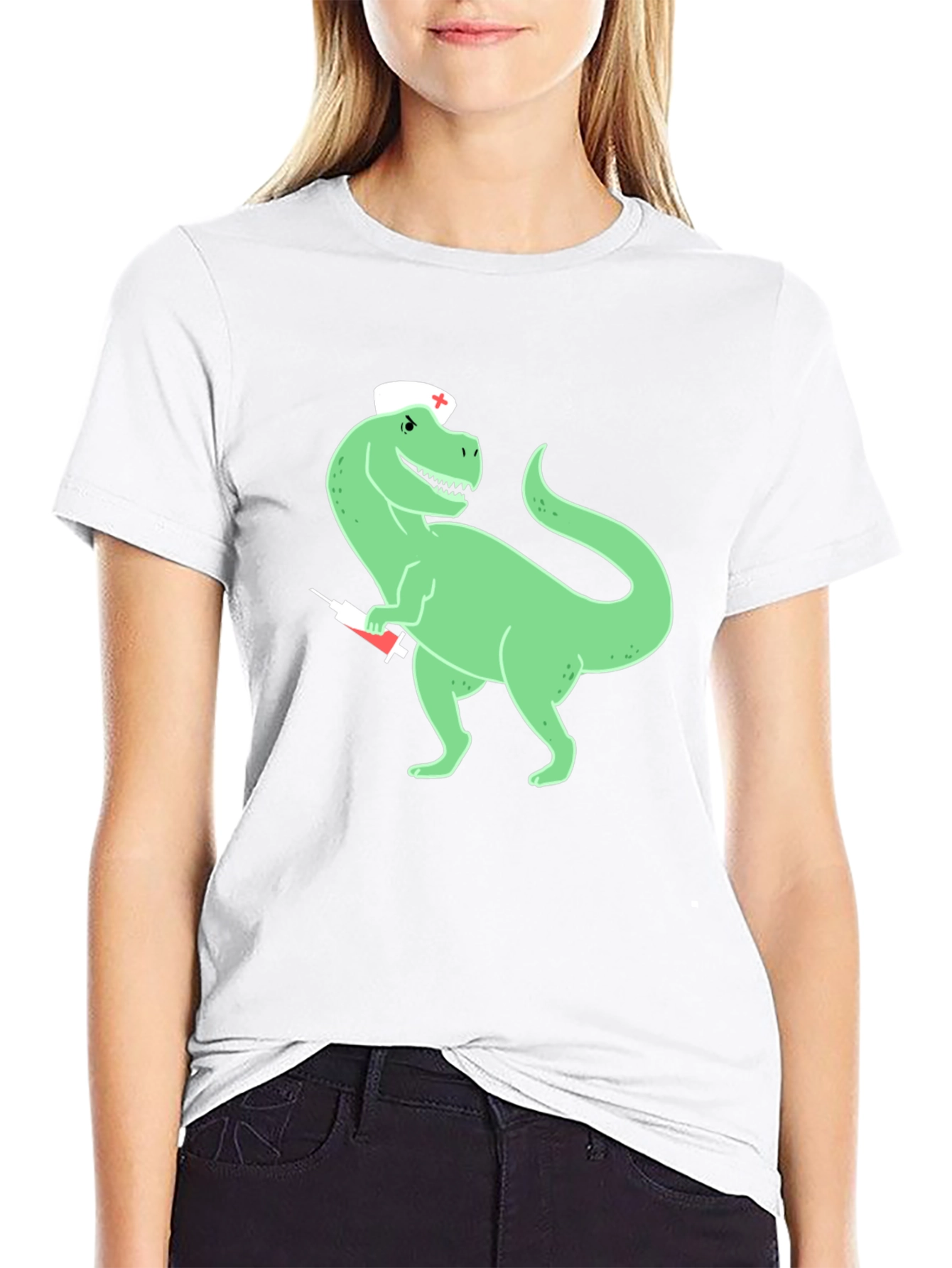 Dinosaur Nurse T-Shirt - Quirky Graphic Tee