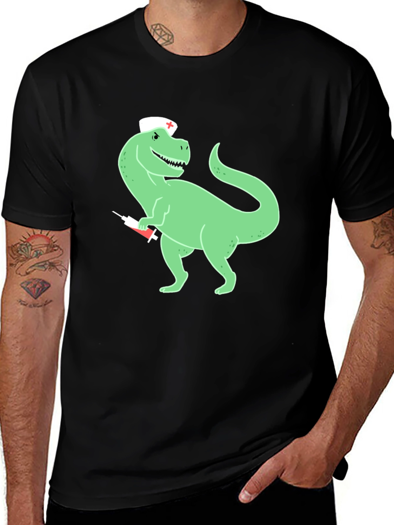 Dinosaur Nurse T-Shirt - Quirky Graphic Tee