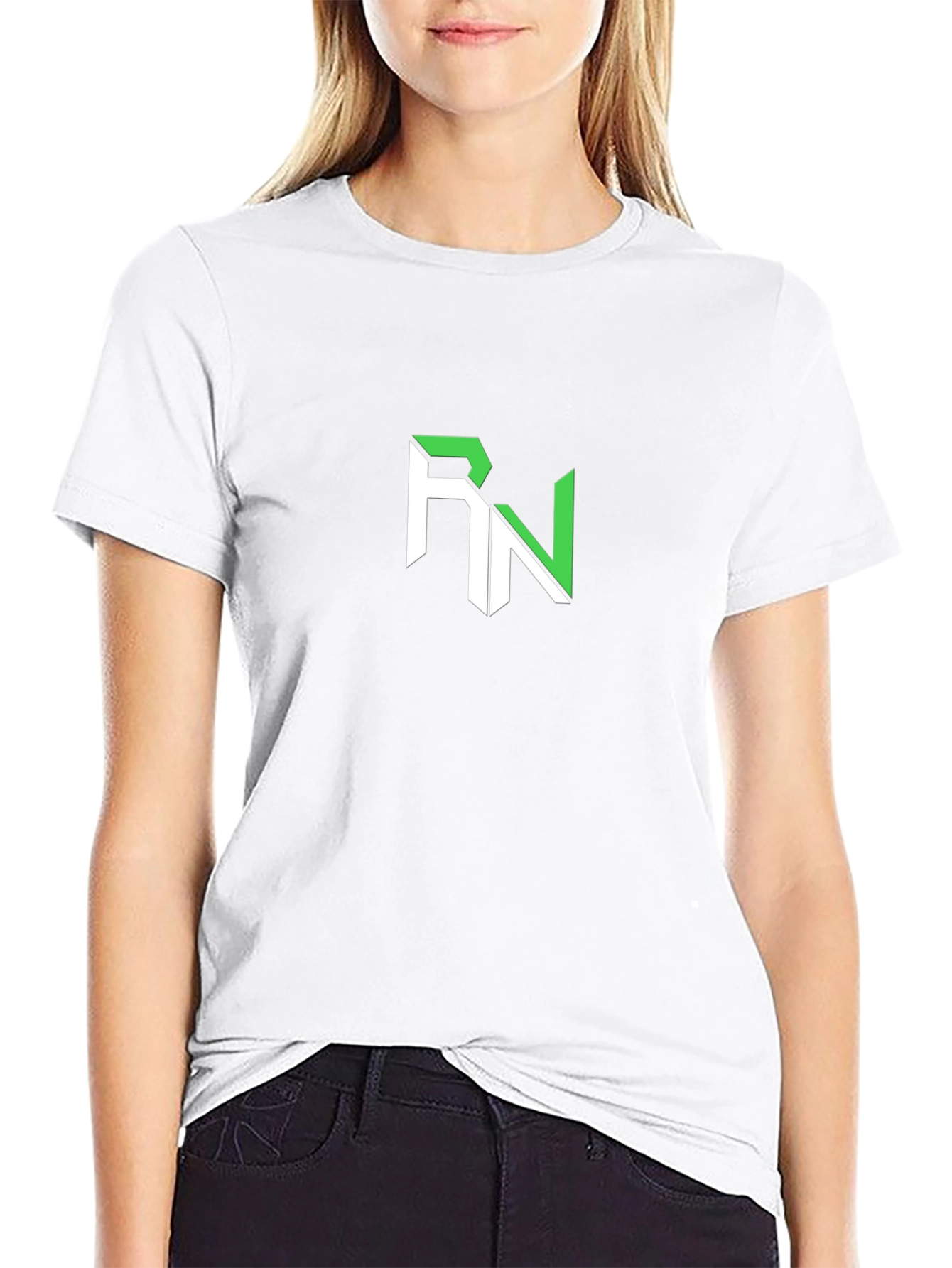 RN Logo Black T-Shirt - Modern Graphic Tee