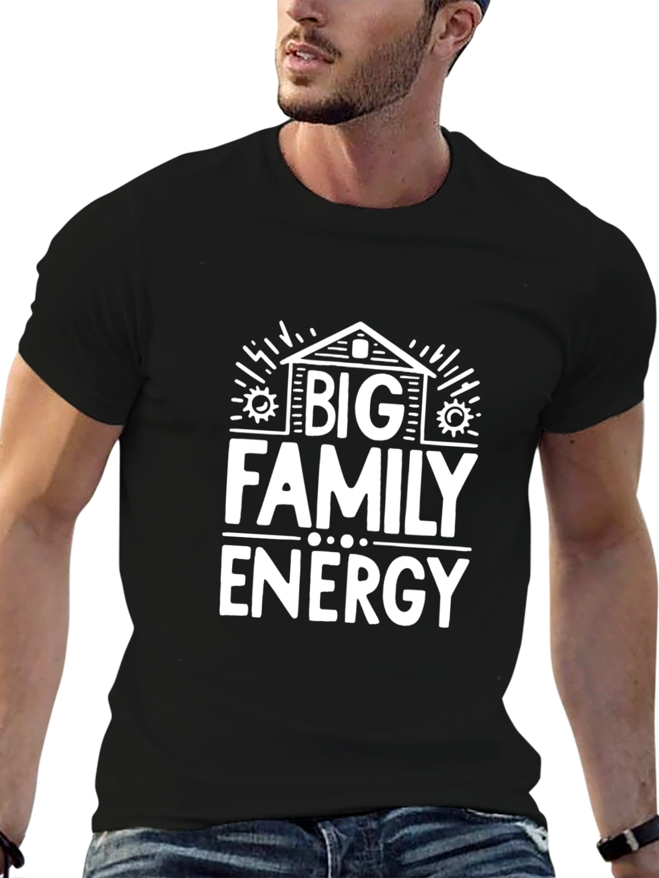 Big Family Energy Graphic Tee - Black