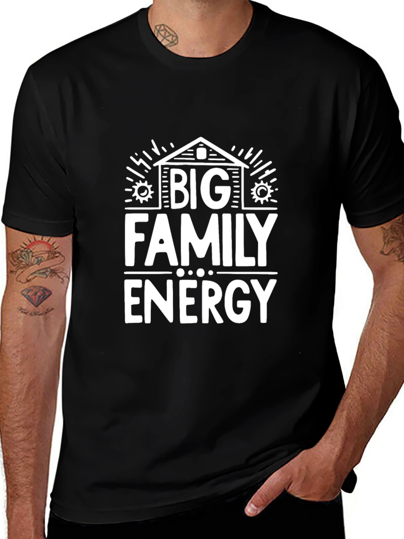 Big Family Energy Graphic Tee - Black