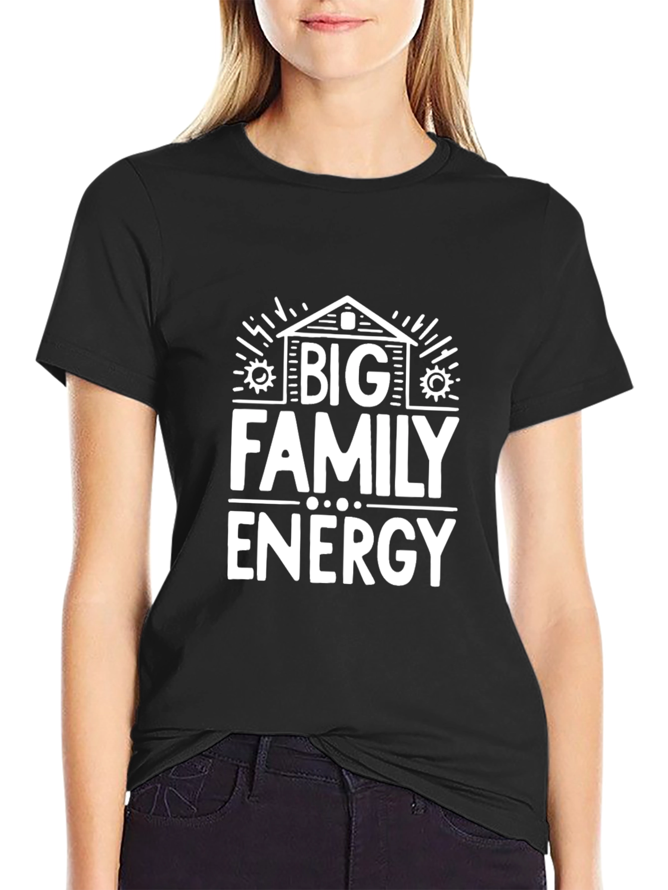 Big Family Energy Graphic Tee - Black