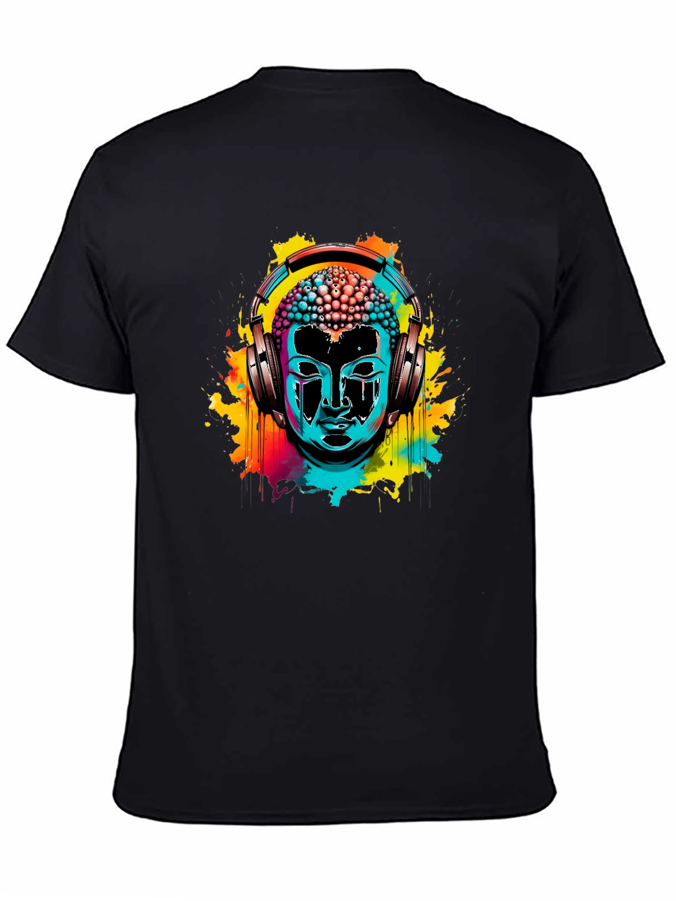Buddha Headphone Graphic Tee - Vibrant Design