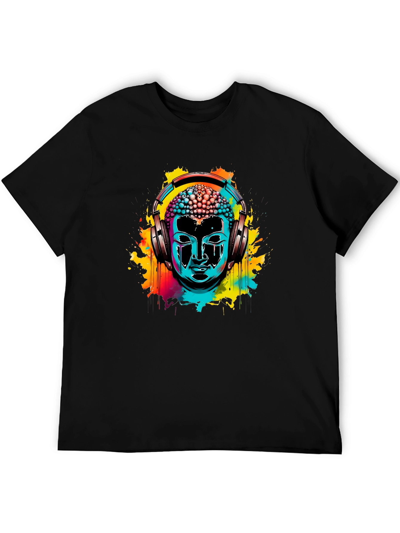 Buddha Headphone Graphic Tee - Vibrant Design