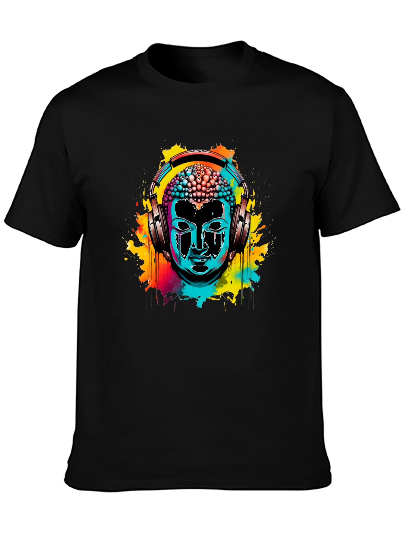 Buddha Headphone Graphic Tee - Vibrant Design