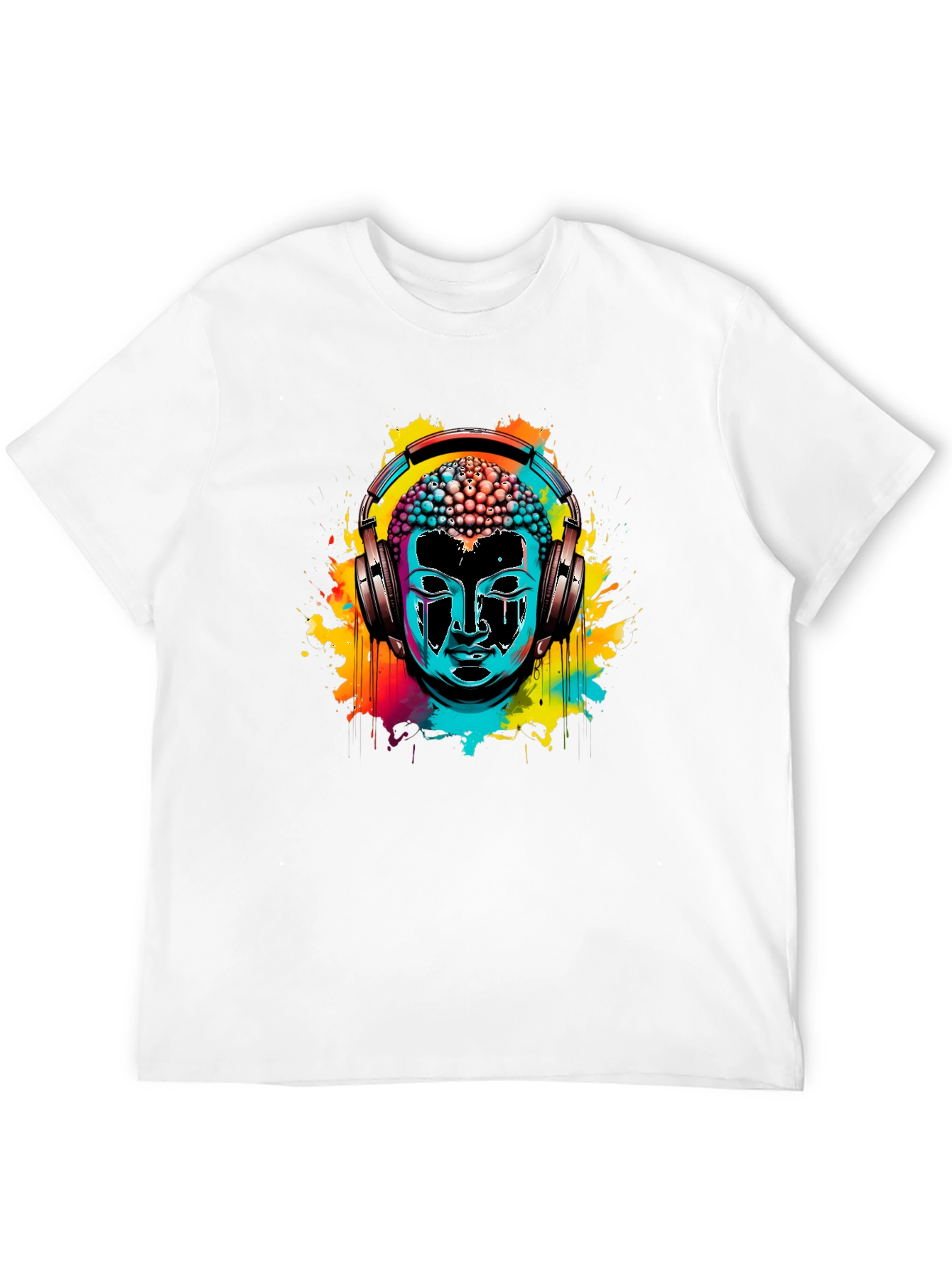Buddha Headphone Graphic Tee - Vibrant Design