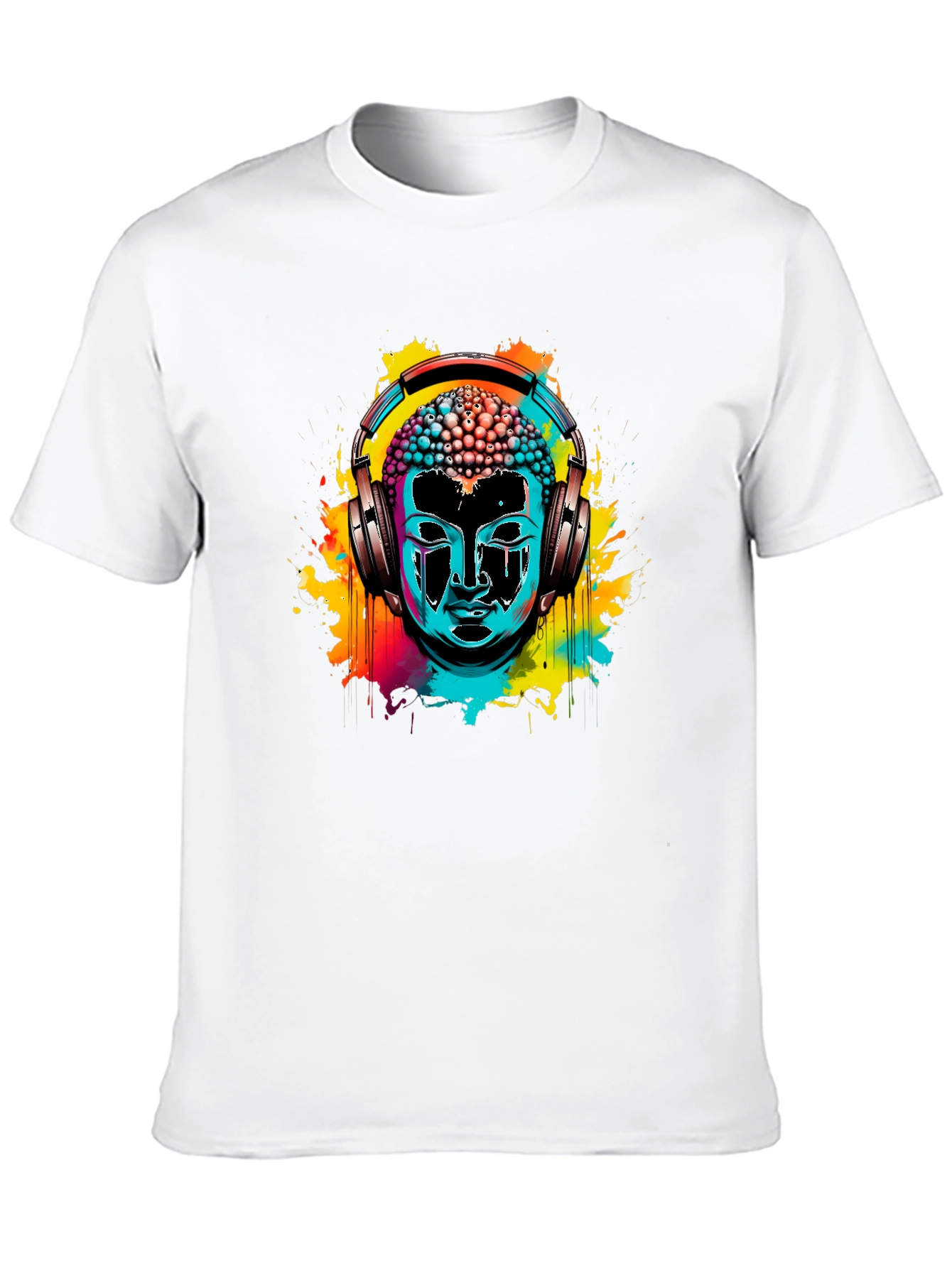 Buddha Headphone Graphic Tee - Vibrant Design