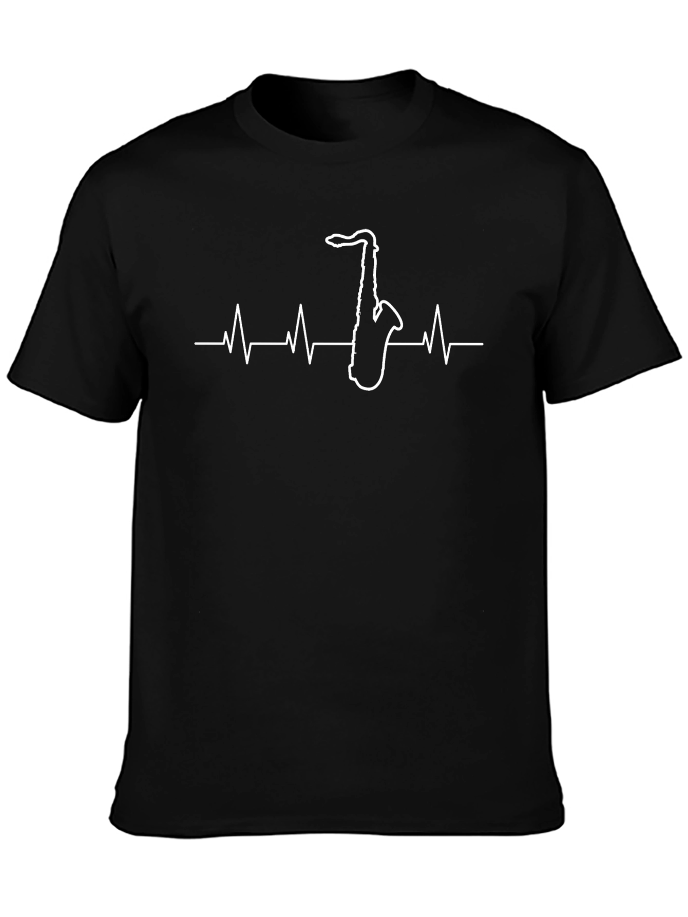 Saxophone Heartbeat Graphic Tee - Music Lover T-Shirt