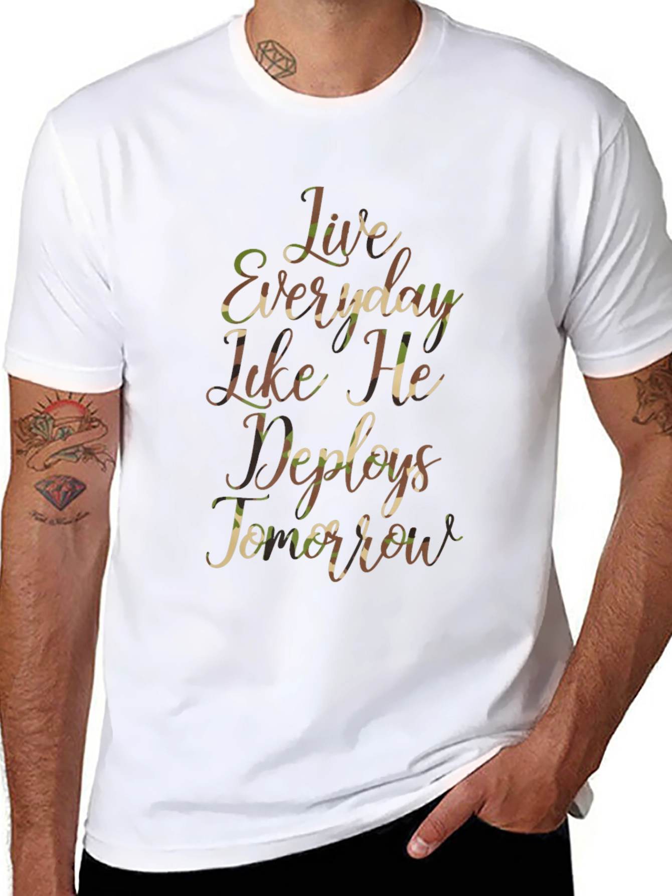 Live Everyday Like He Deploys T-Shirt