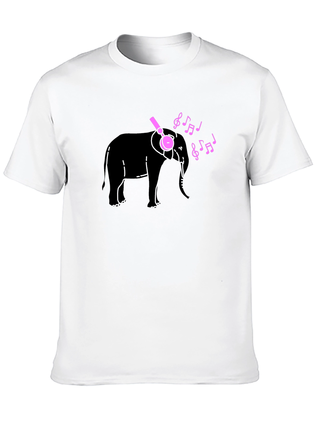 Elephant Music Tee - Black Cotton T-Shirt
