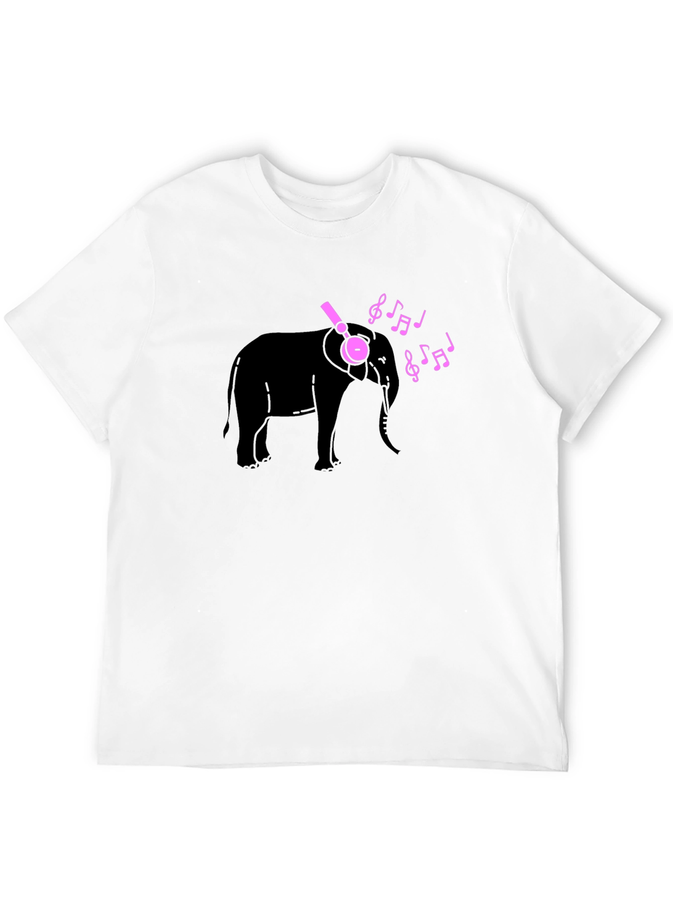 Elephant Music Tee - Black Cotton T-Shirt