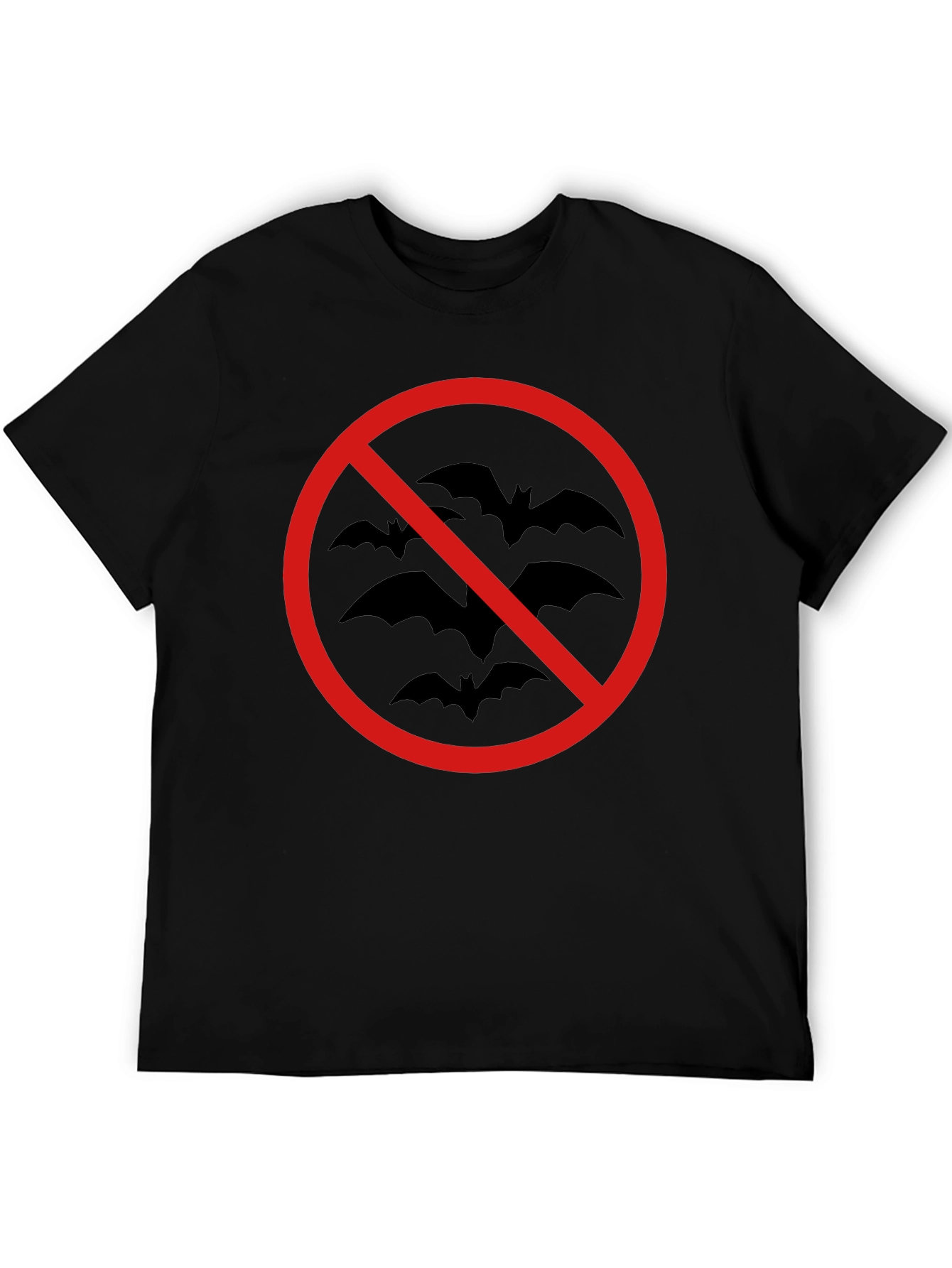 No Bats Allowed T-Shirt - Black Cotton Tee