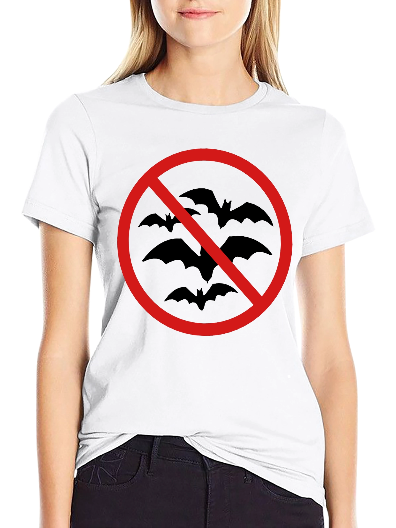No Bats Allowed T-Shirt - Black Cotton Tee