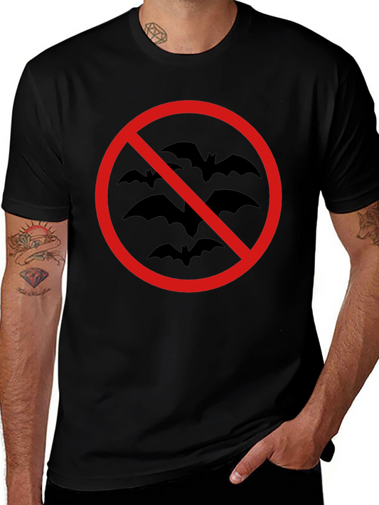 No Bats Allowed T-Shirt - Black Cotton Tee