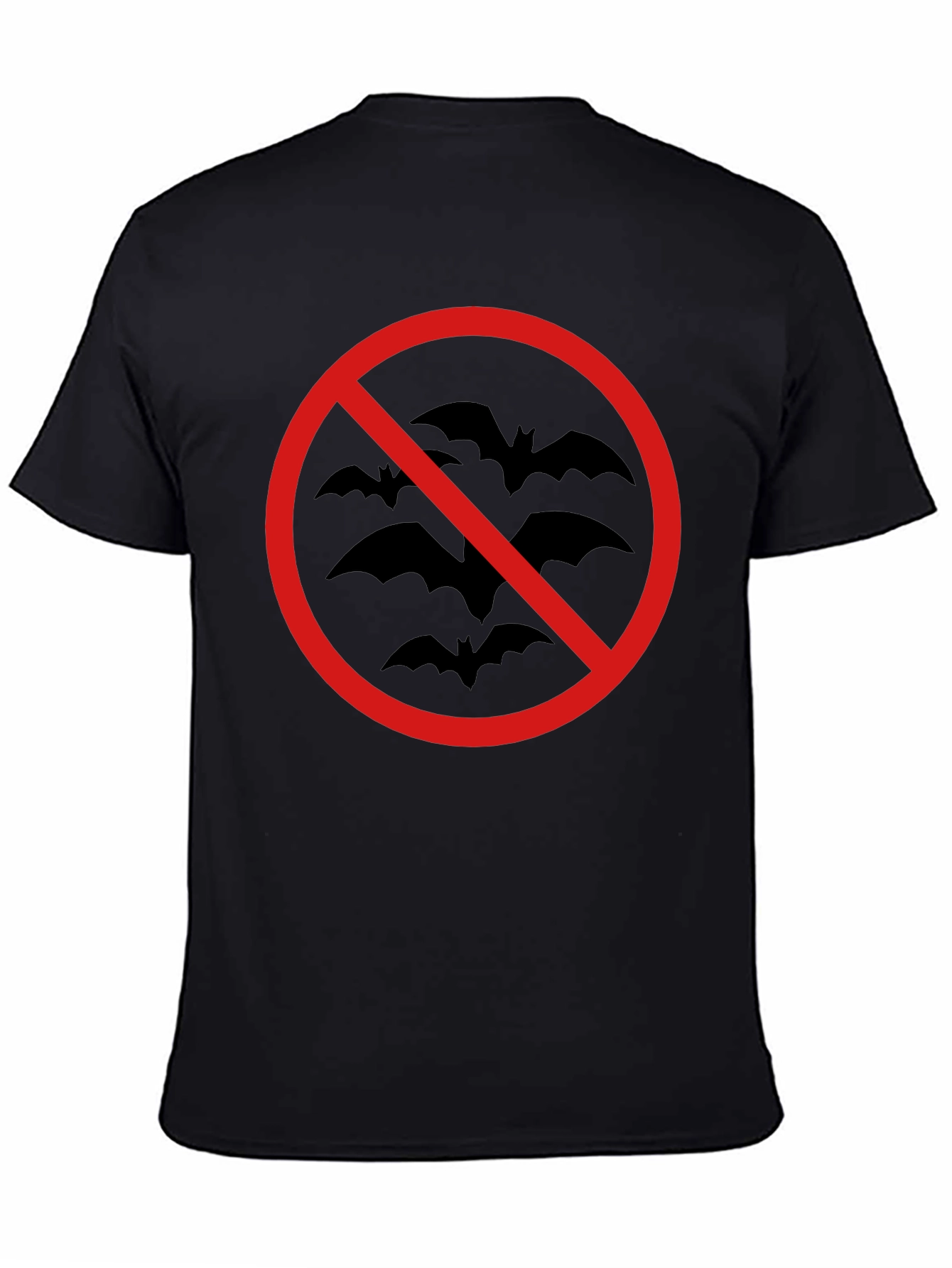 No Bats Allowed T-Shirt - Black Cotton Tee