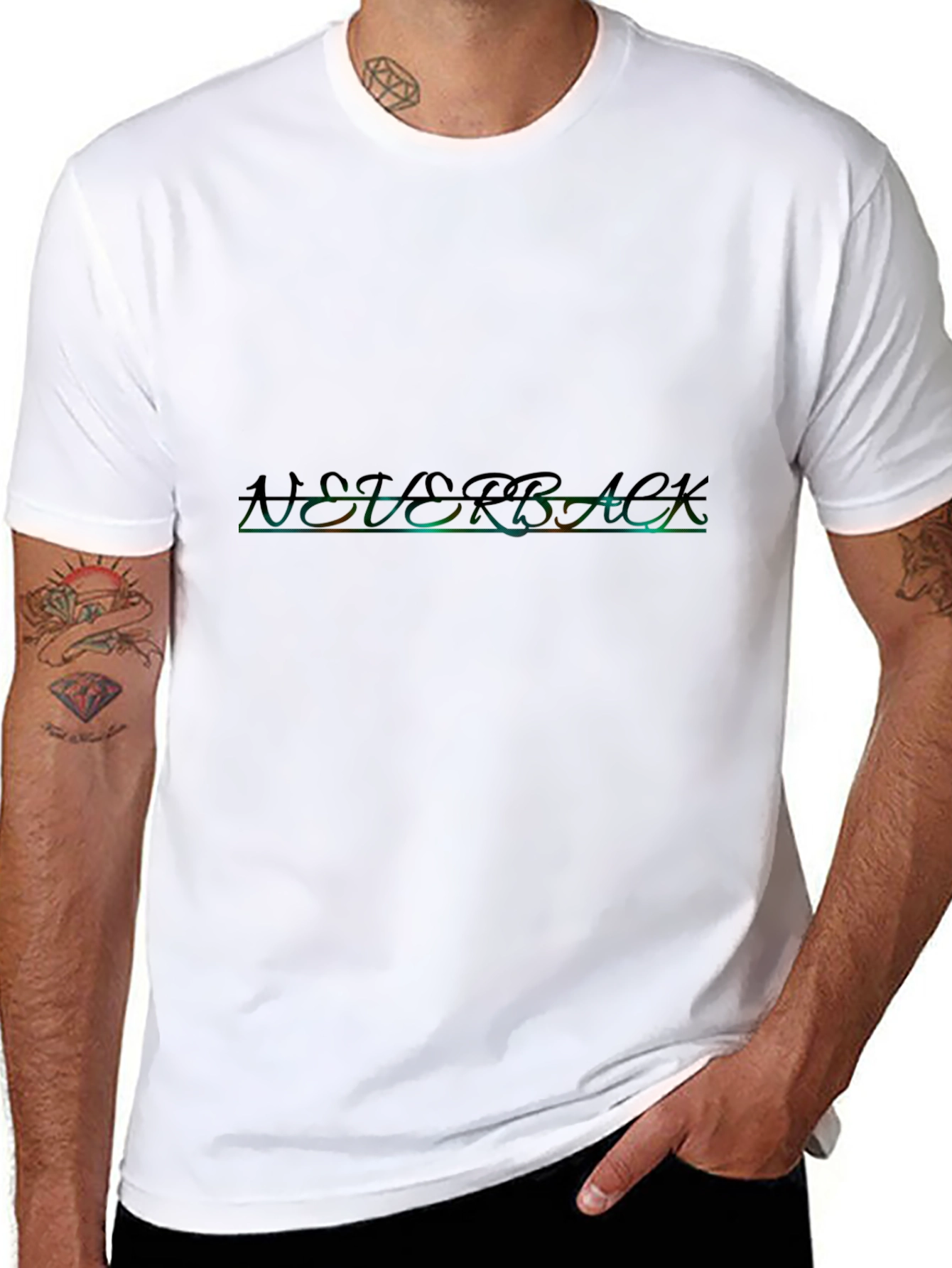 Mens Black T-Shirt with Neon Networack Design