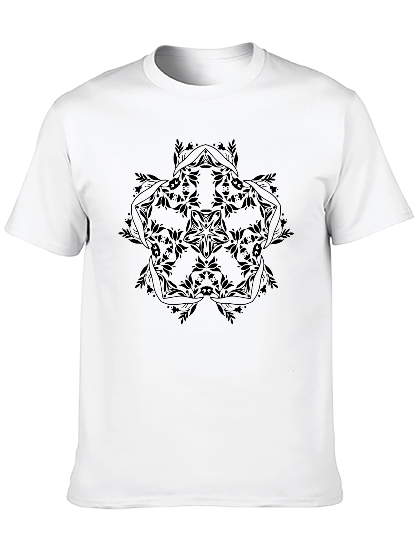 Black Mandala Graphic Tee - Mens Casual Shirt