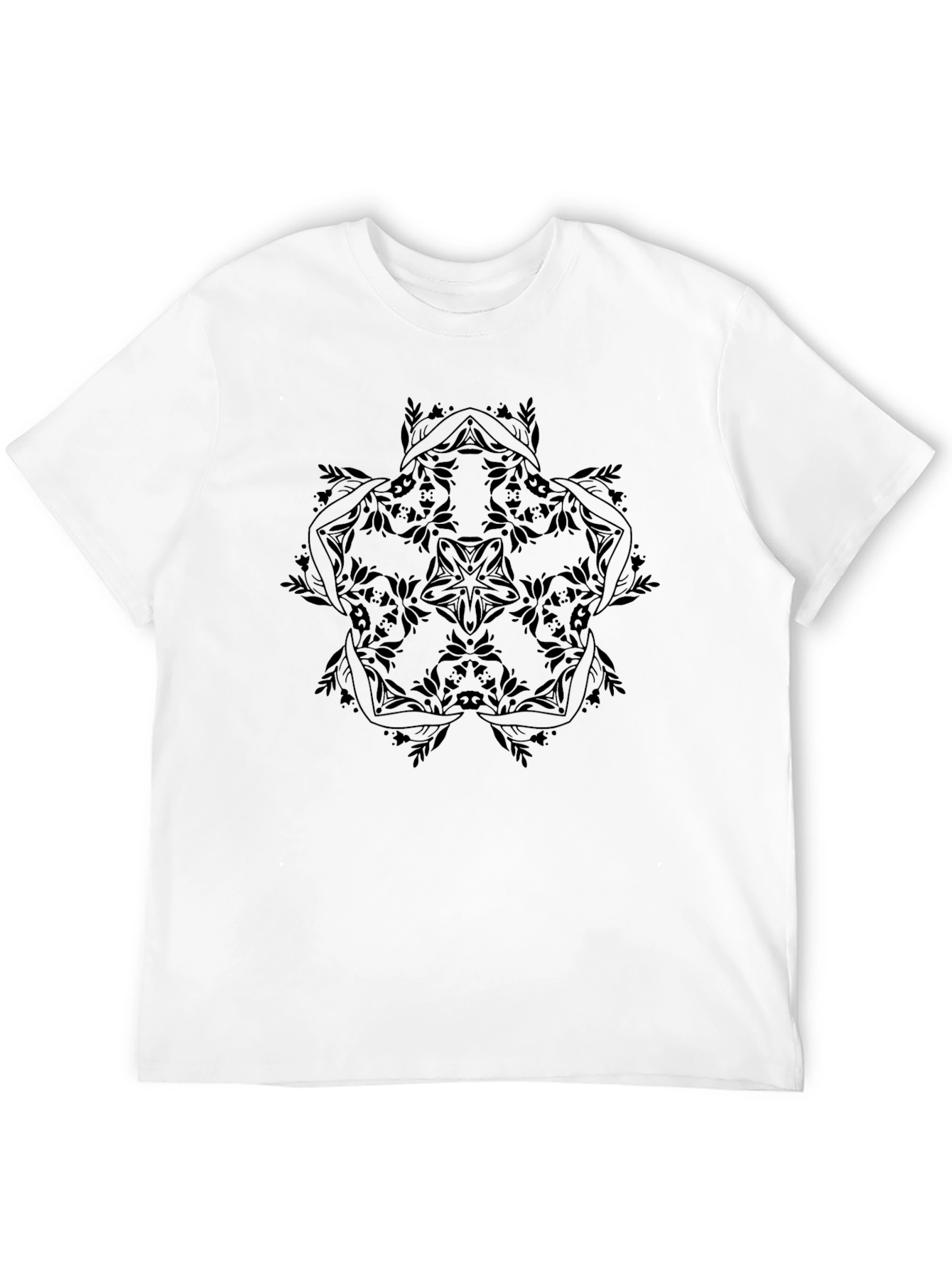 Black Mandala Graphic Tee - Mens Casual Shirt