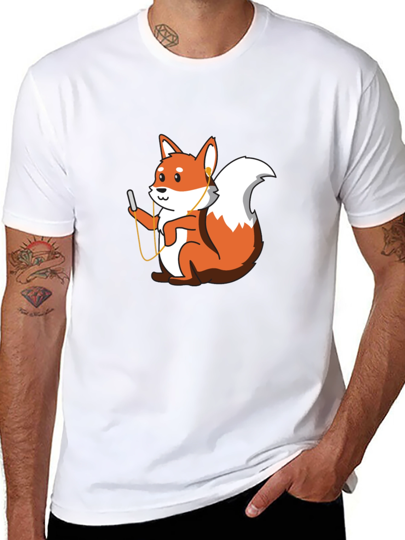 Fox Music Lover Graphic T-Shirt