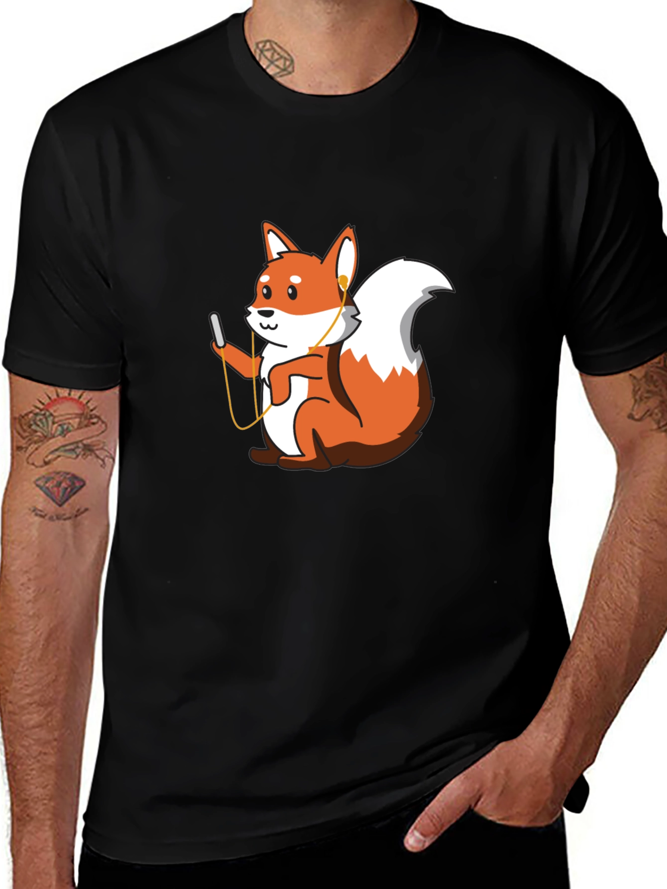 Fox Music Lover Graphic T-Shirt