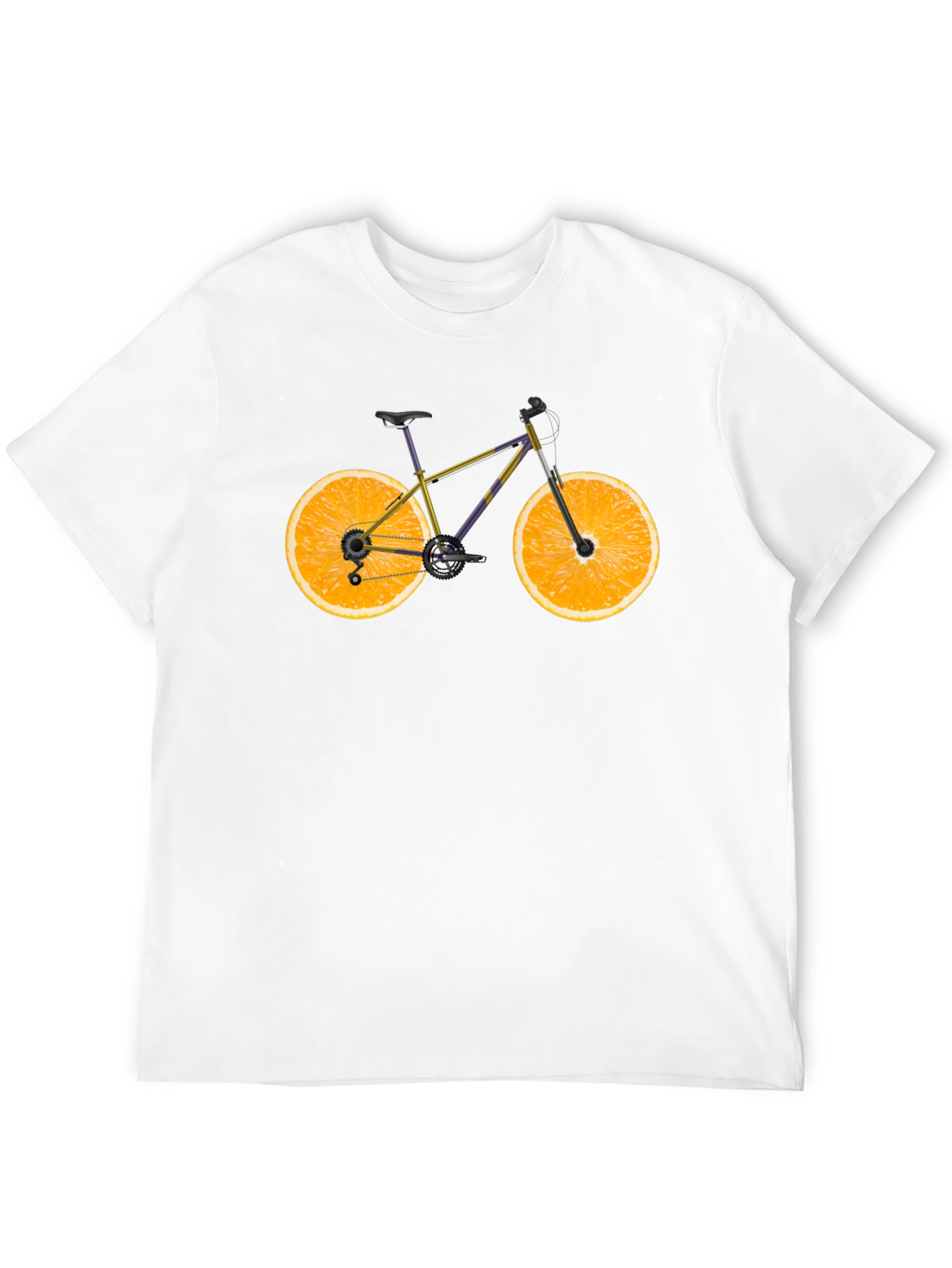 Novelty Orange Bike Graphic T-Shirt