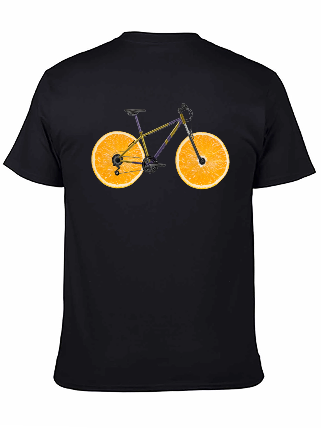 Novelty Orange Bike Graphic T-Shirt