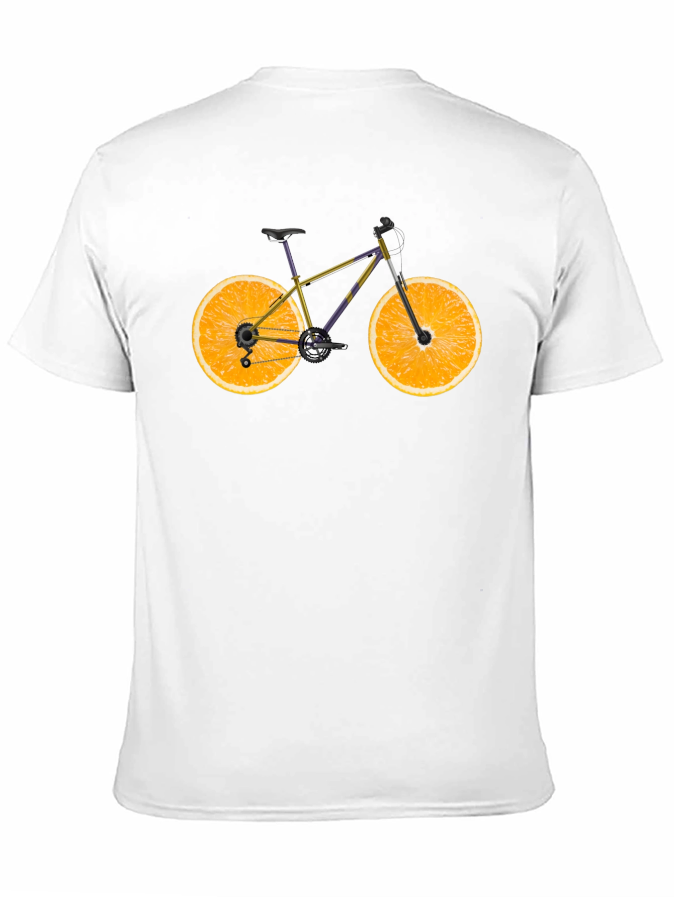 Novelty Orange Bike Graphic T-Shirt
