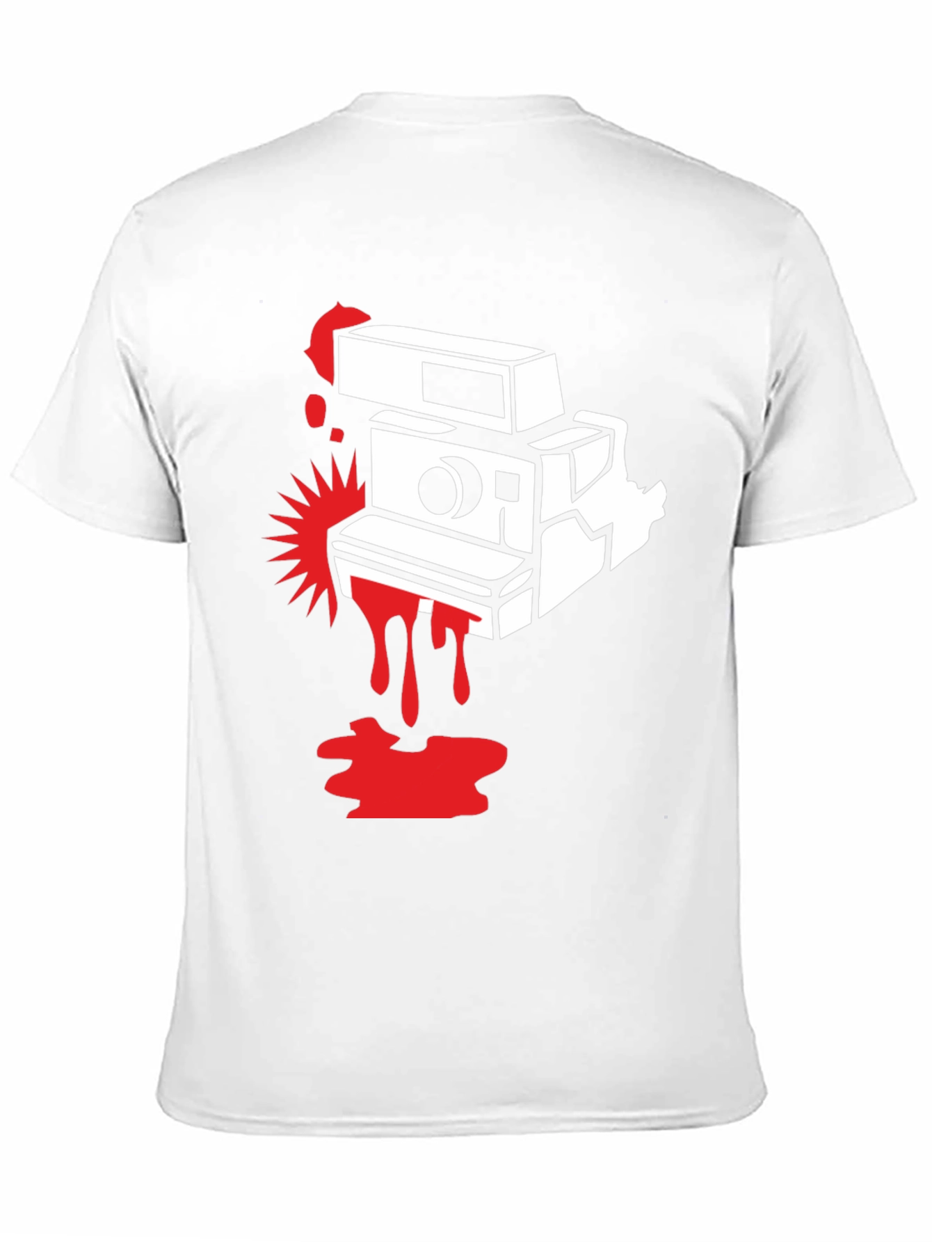 Retro Camera Graphic Tee - Black Cotton T-Shirt