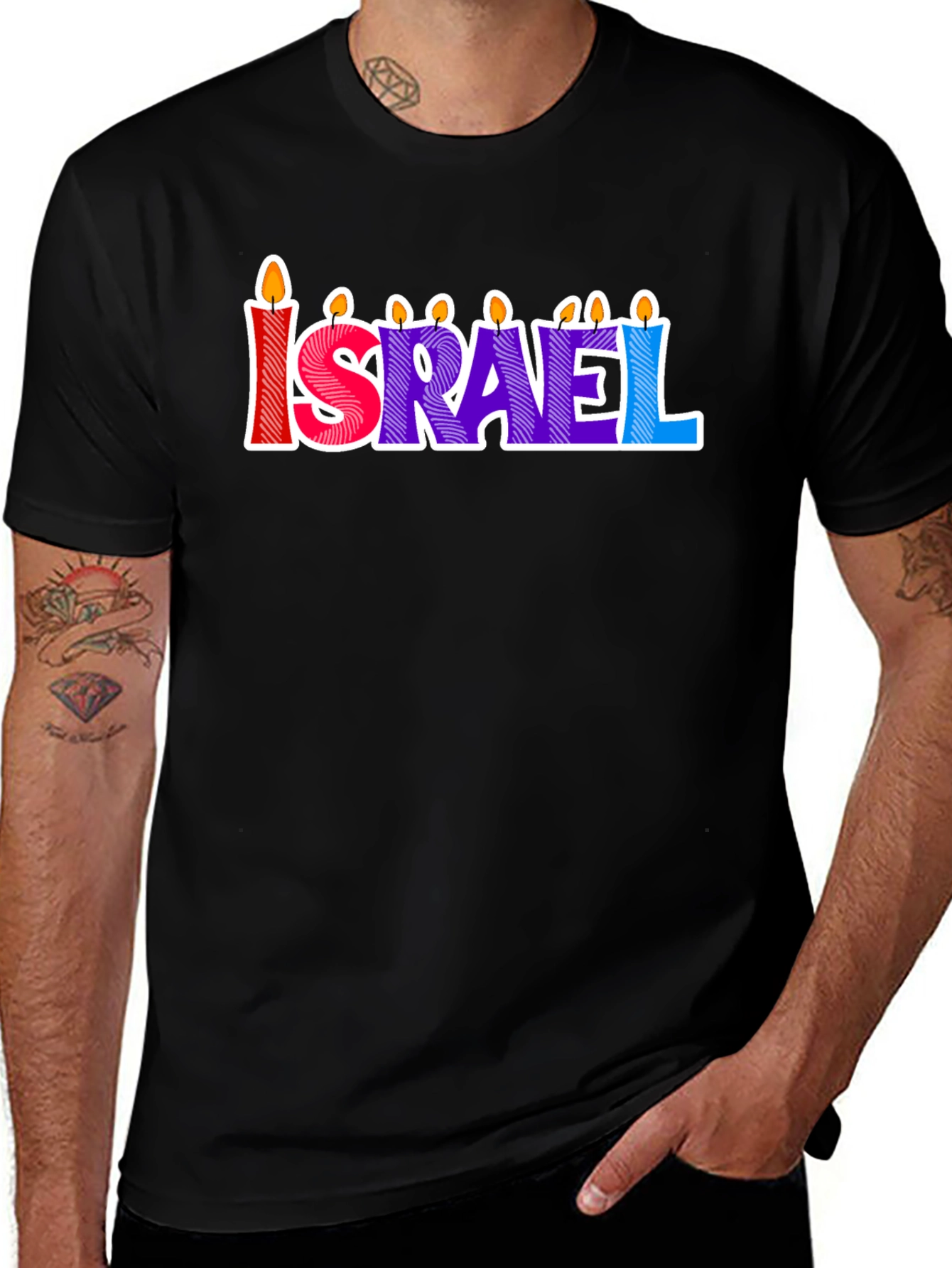 Israel Candle Letter T-Shirt