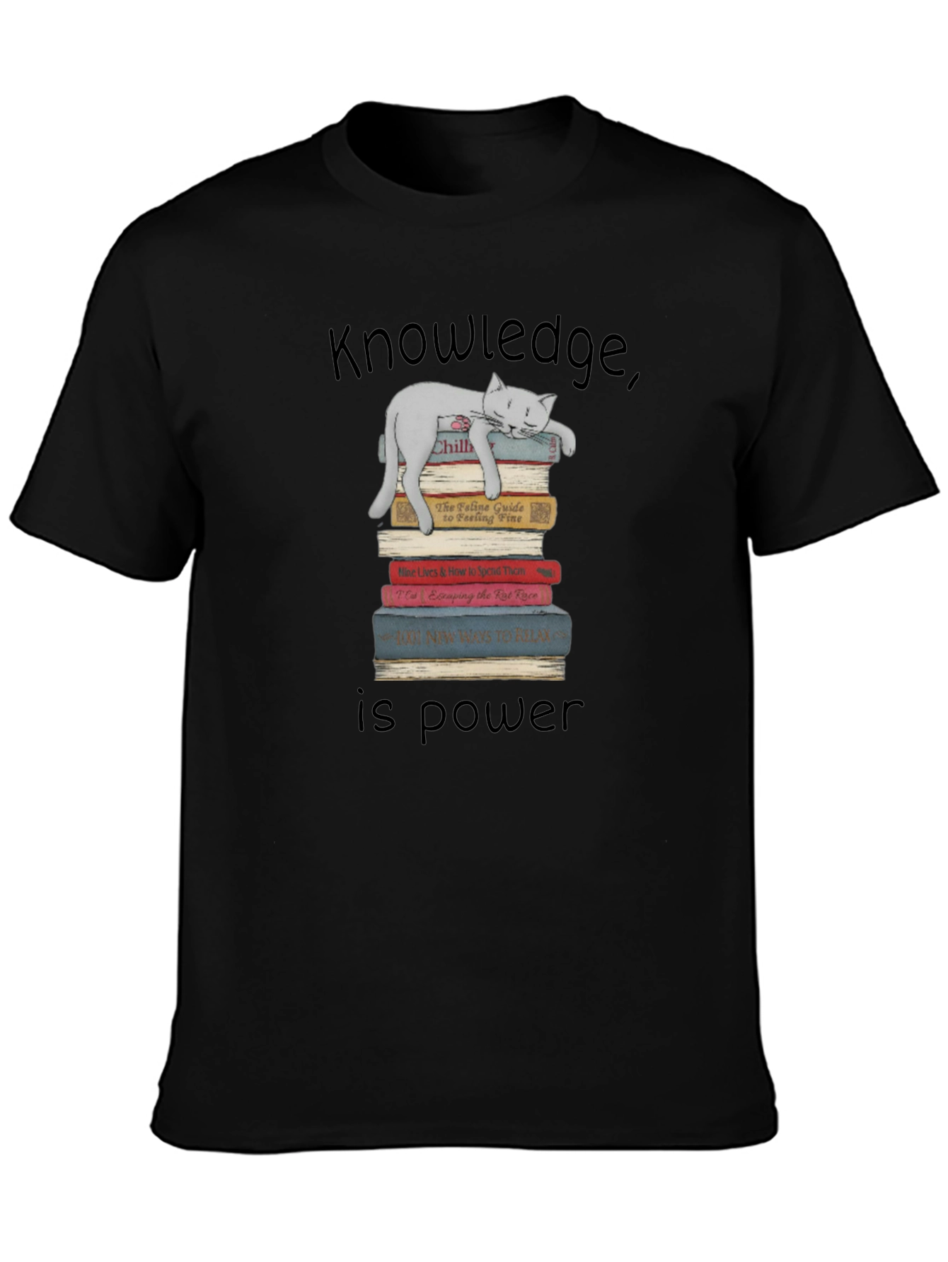 Knowledge is Power Cat T-Shirt